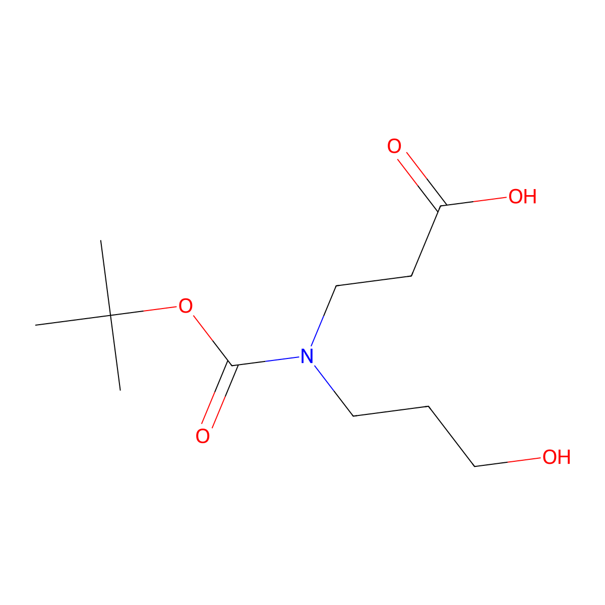 3-{[(Tert-butoxy)carbonyl](3-hydroxypropyl)amino}propanoicacid molecular structure, CAS 1953158-41-2