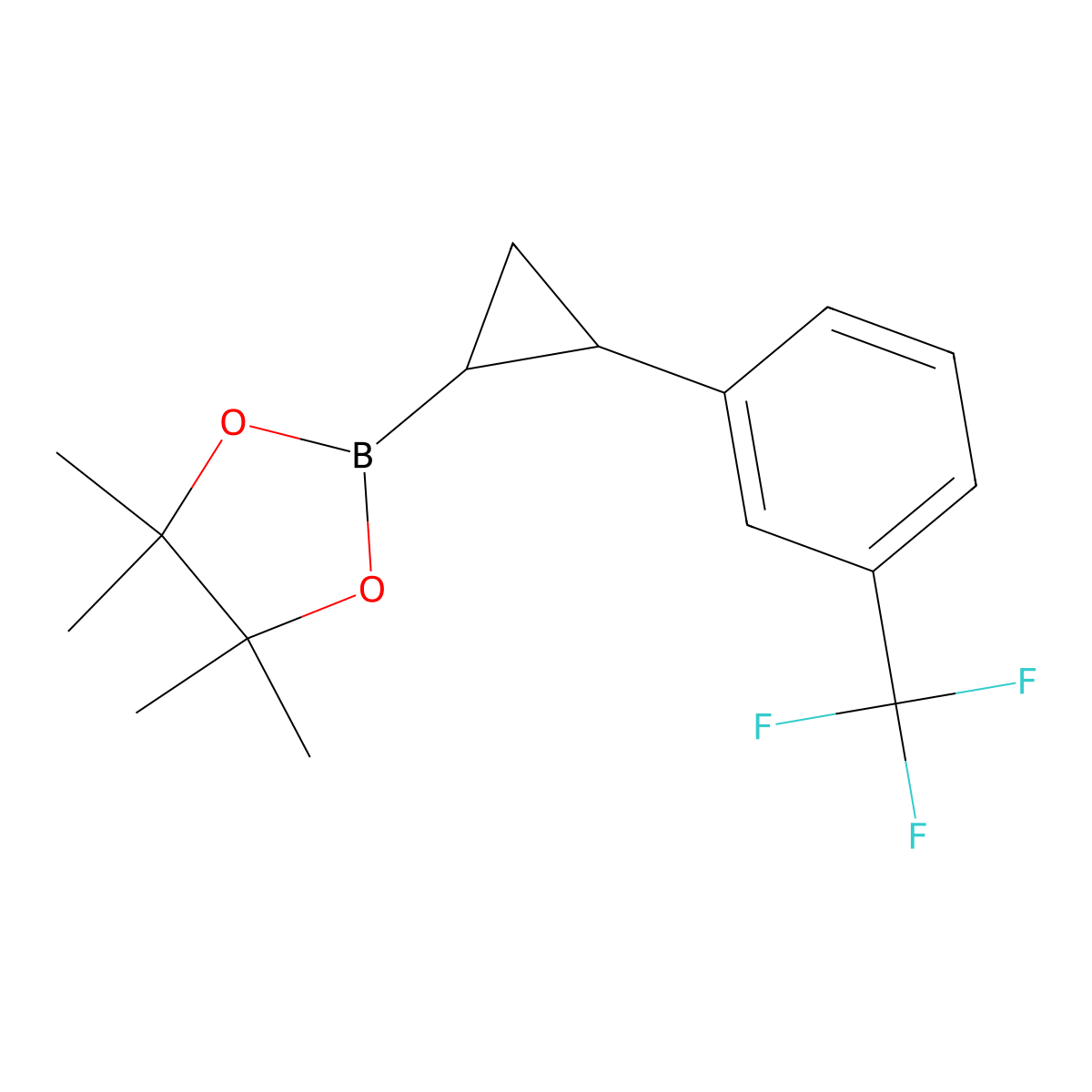 4,4,5,5-Tetramethyl-2-[2-[3-(trifluoromethyl)phenyl]cyclopropyl]-1,3,2-dioxaborolane molecular structure, CAS 1953178-14-7