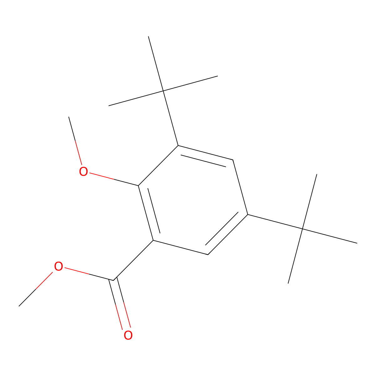 Methyl 3,5-di-tert-butyl-2-methoxybenzoate molecular structure, CAS 195318-61-7