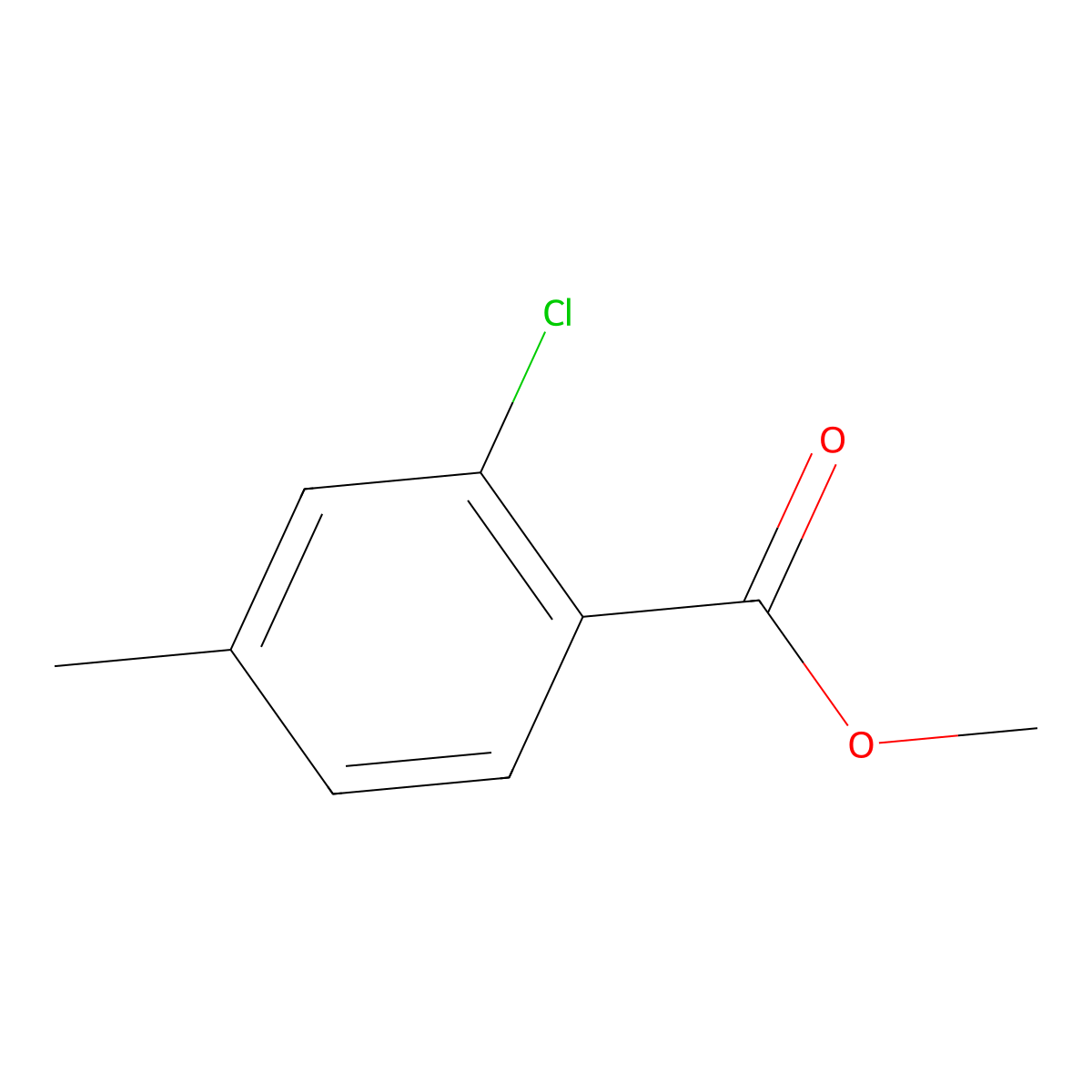 Methyl 2-chloro-4-methylbenzoate molecular structure, CAS 195318-63-9