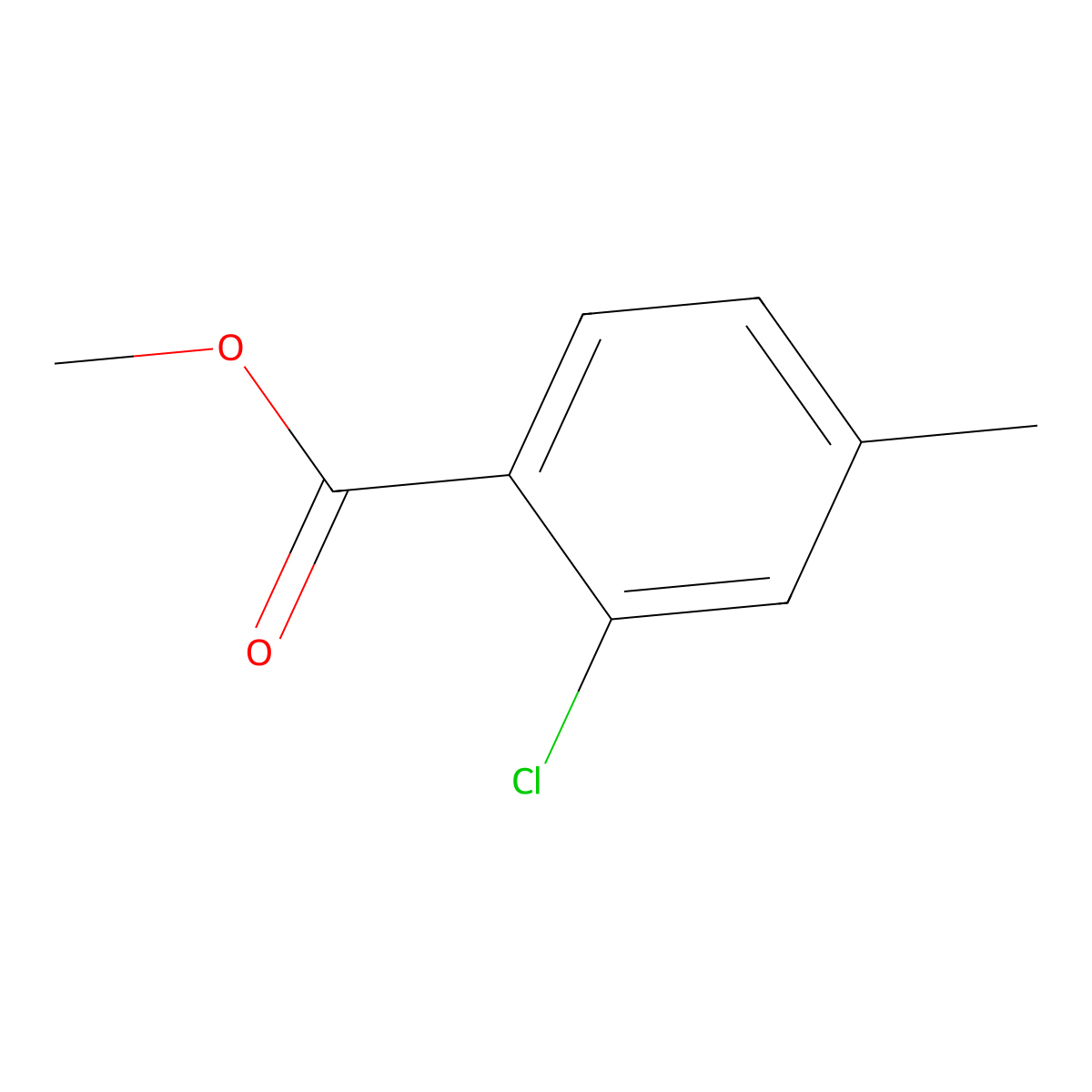 Methyl 2-chloro-4-methylbenzoate molecular structure, CAS 195318-63-9
