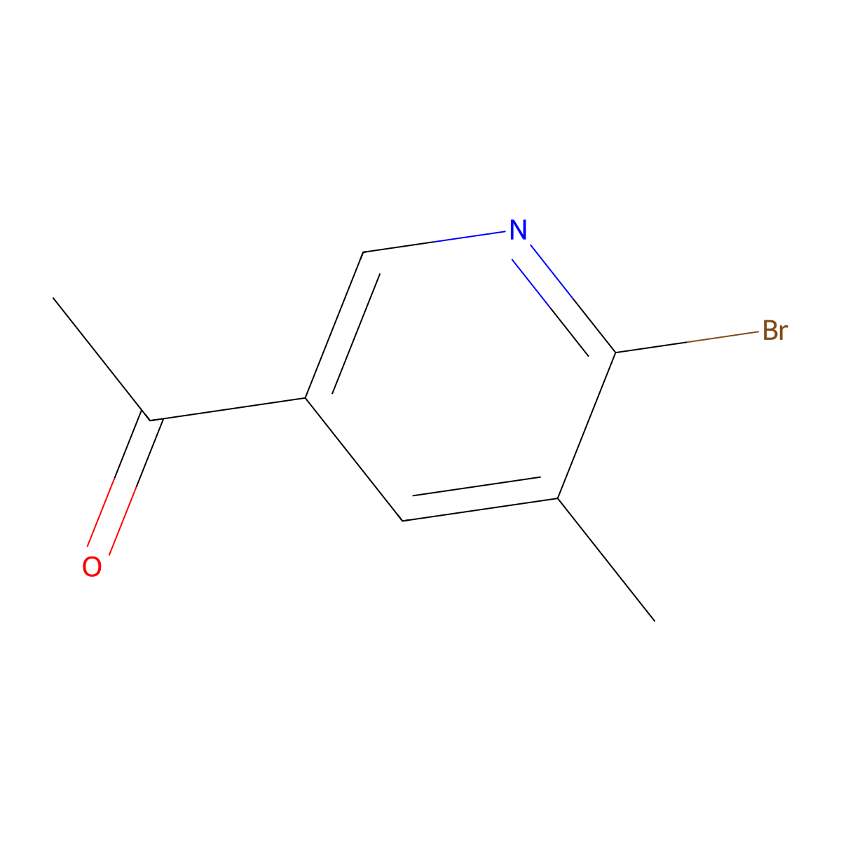 1-(6-Bromo-5-methylpyridin-3-yl)ethanone molecular structure, CAS 195319-52-9