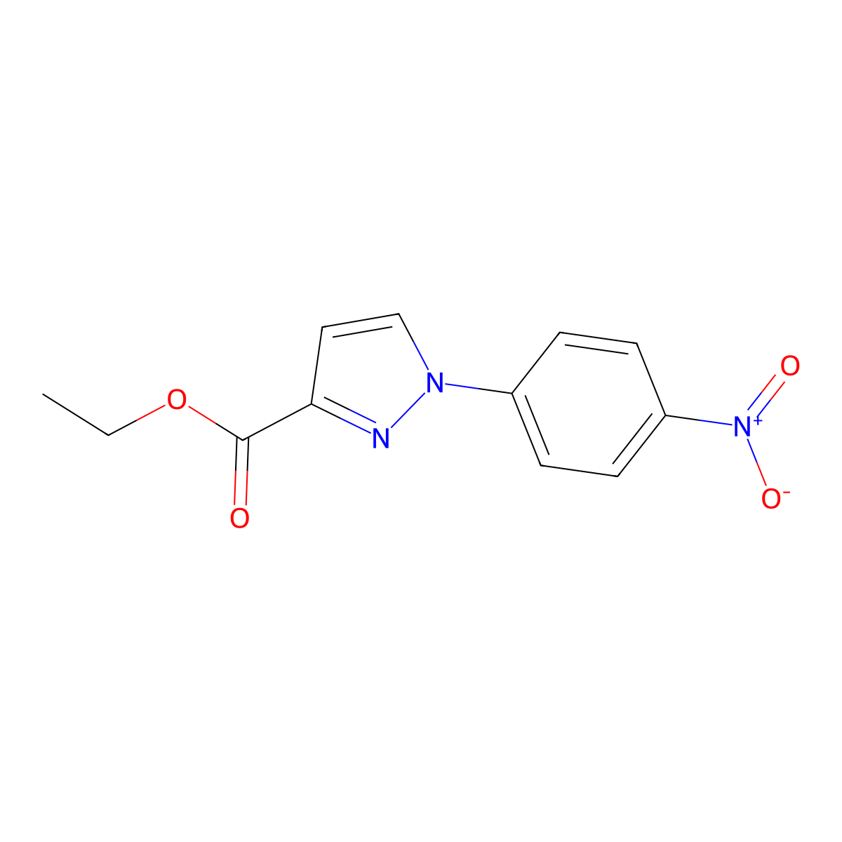 Ethyl 1-(4-nitrophenyl)-1H-pyrazole-3-carboxylate molecular structure, CAS 19532-38-8