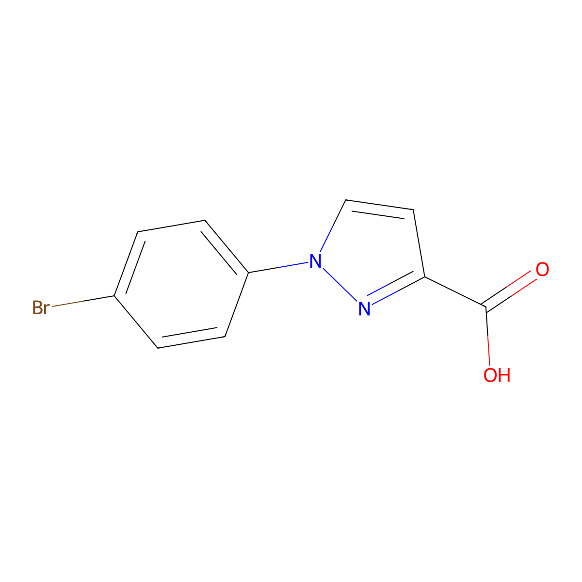 1-(4-Bromophenyl)-1H-pyrazole-3-carboxylic acid molecular structure, CAS 19532-41-3