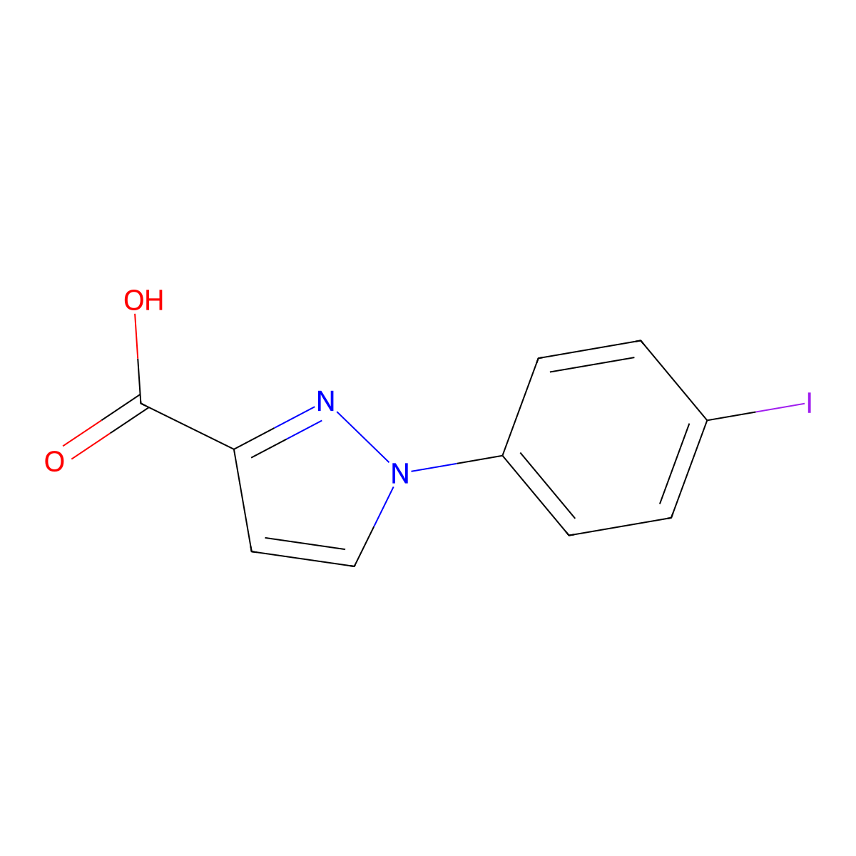 1-(4-Iodophenyl)-1H-pyrazole-3-carboxylic acid molecular structure, CAS 19532-42-4