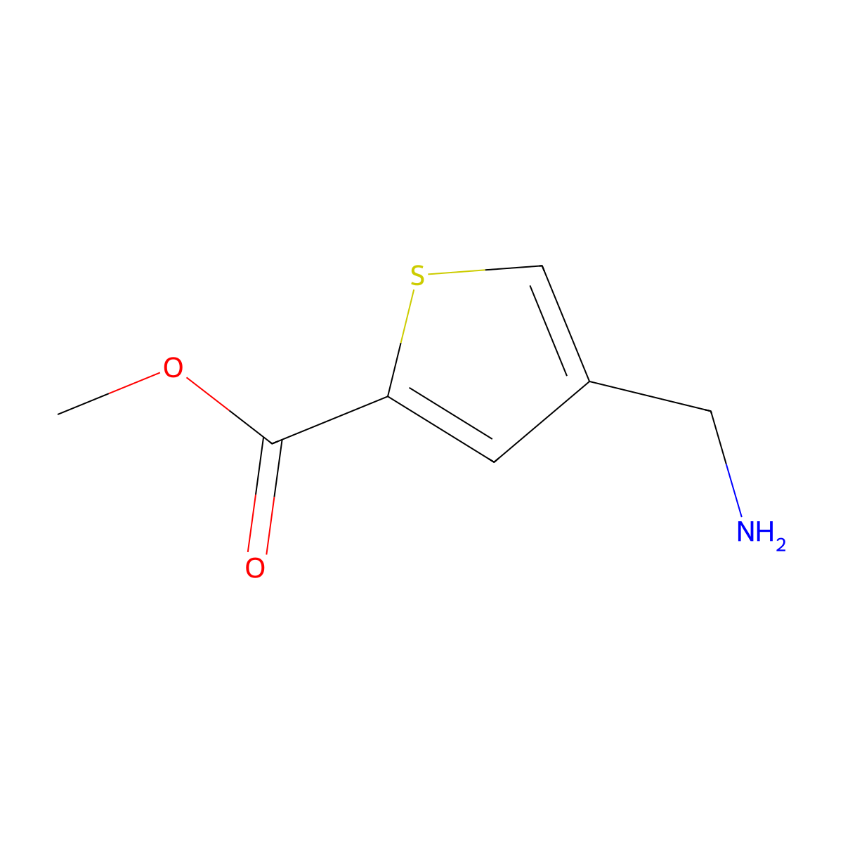 Methyl 4-(aminomethyl)thiophene-2-carboxylate molecular structure, CAS 195322-20-4
