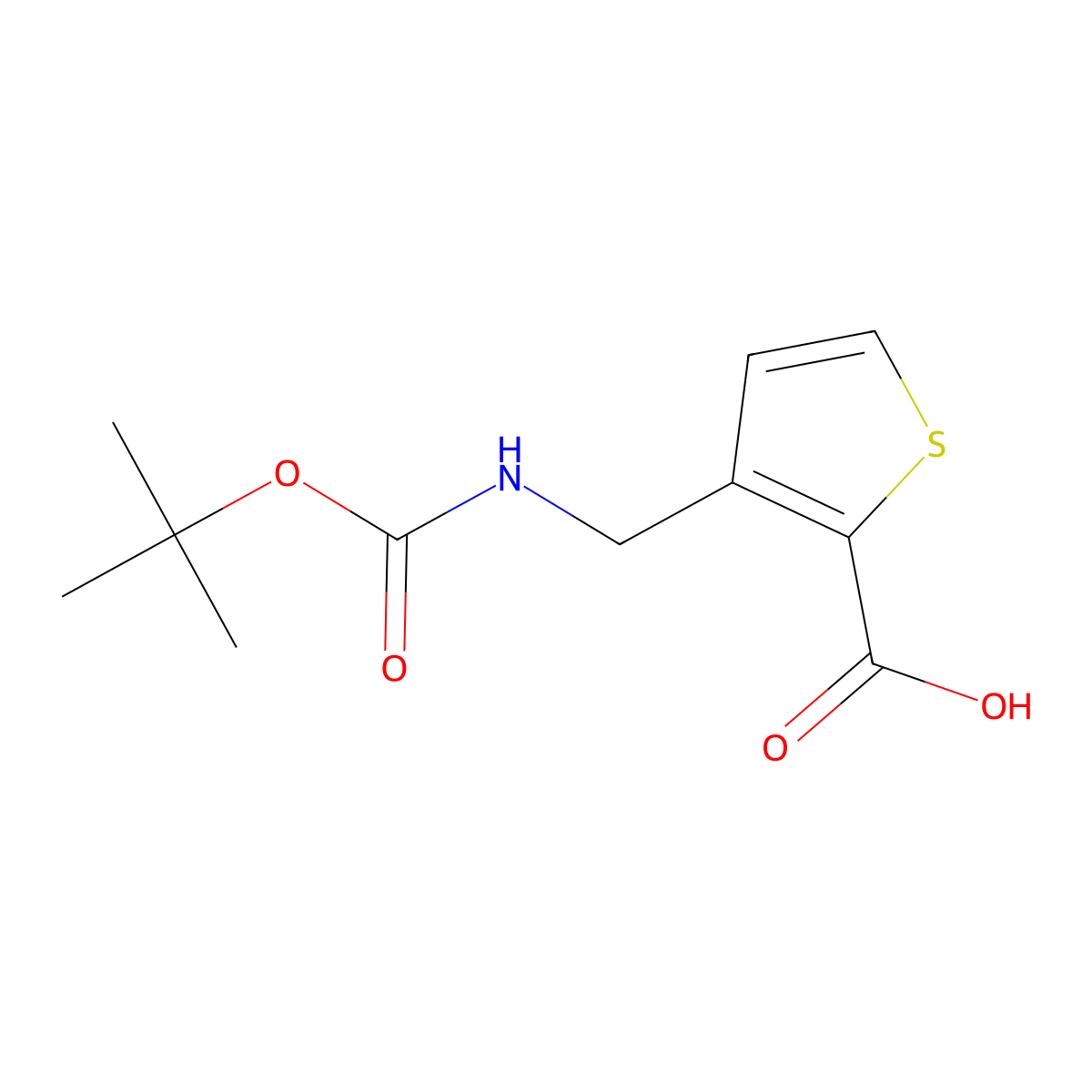3-({[(Tert-butoxy)carbonyl]amino}methyl)thiophene-2-carboxylic acid molecular structure, CAS 195322-23-7