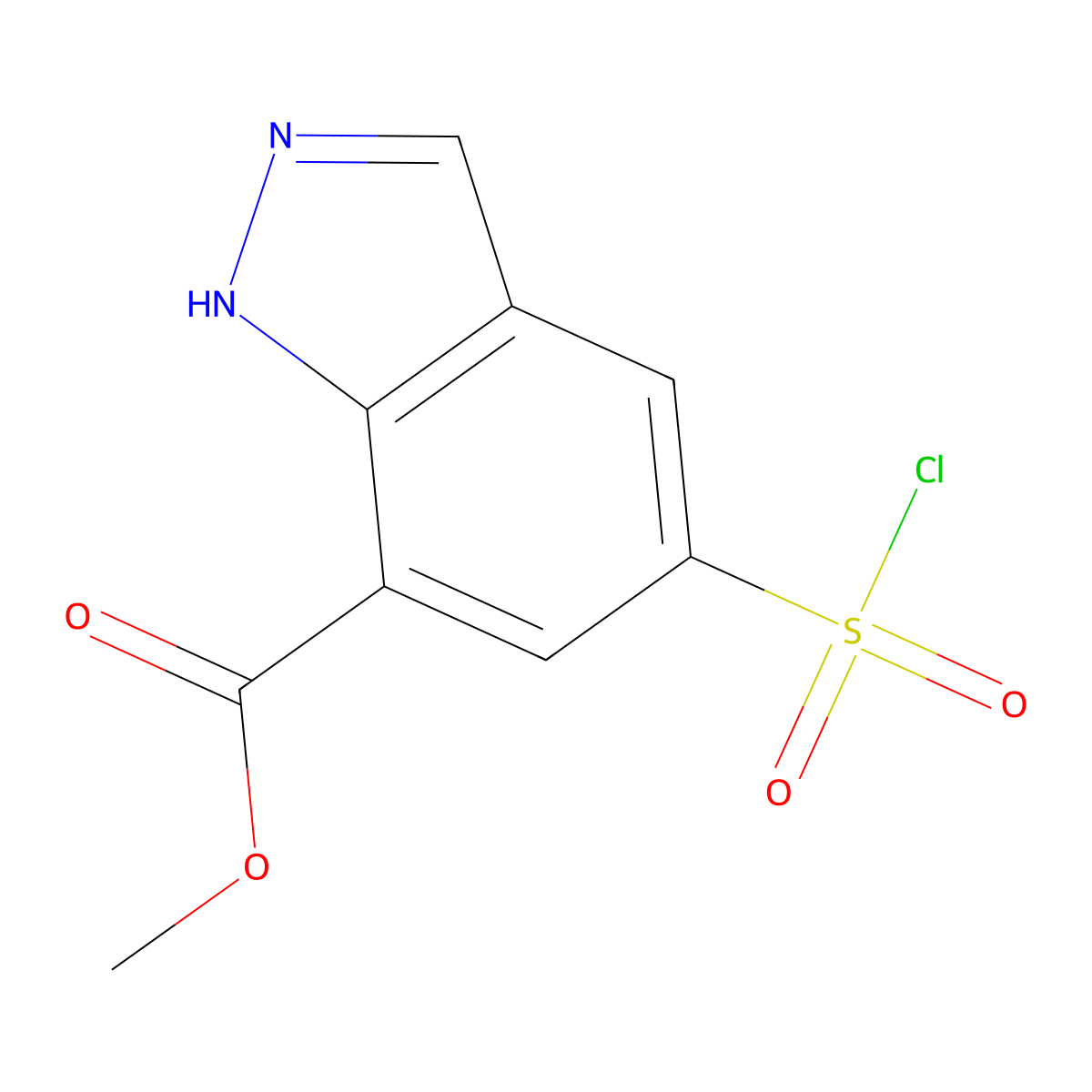 Methyl 5-(chlorosulfonyl)-1H-indazole-7-carboxylate molecular structure, CAS 1953227-22-9