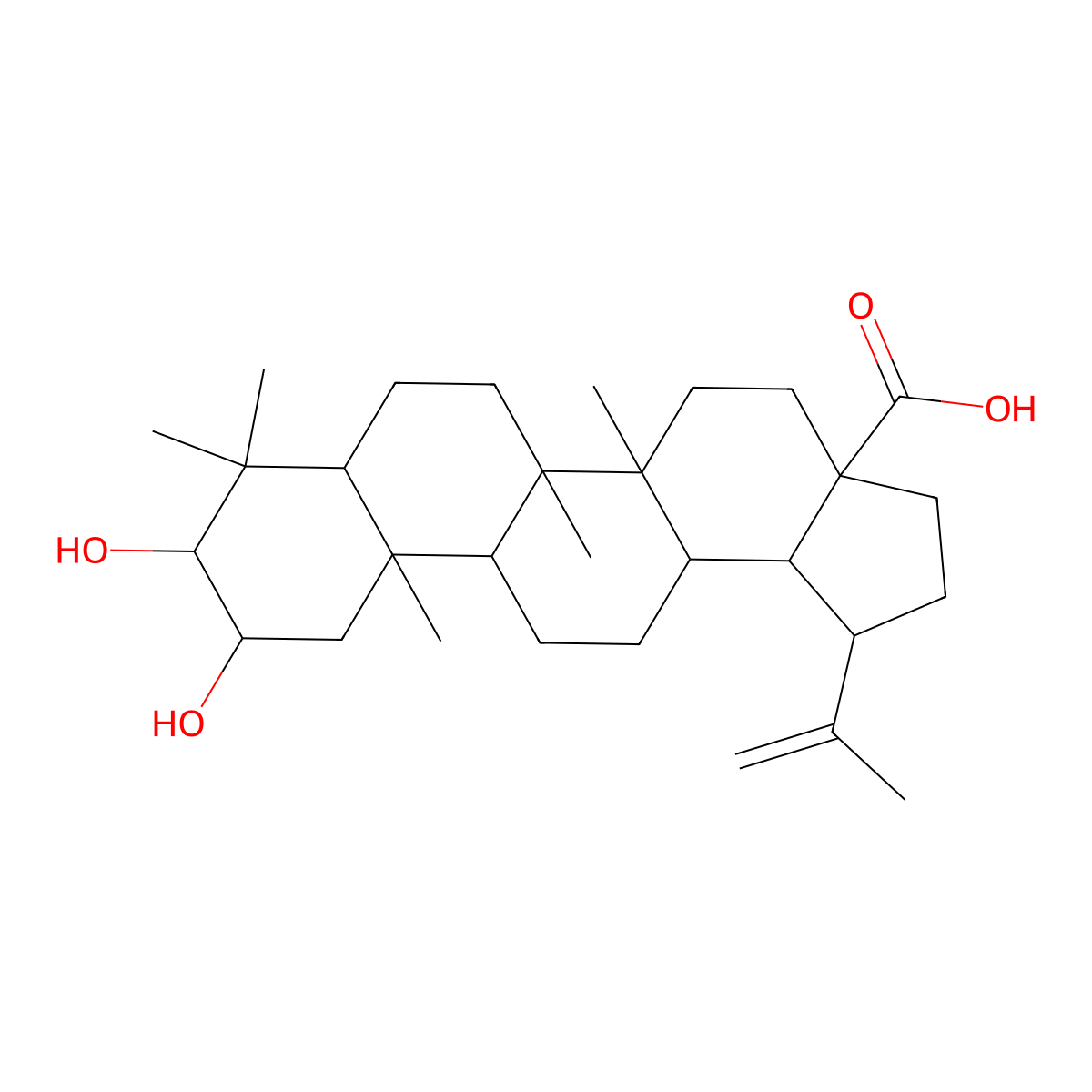 Alphitolic Acid molecular structure, CAS 19533-92-7