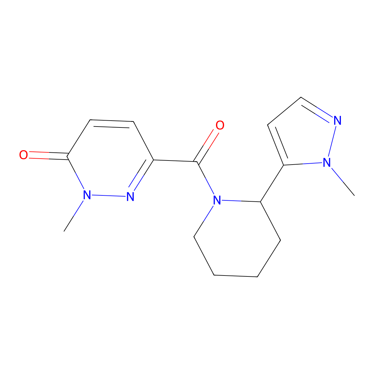2-methyl-6-[2-(1-methyl-1H-pyrazol-5-yl)piperidine-1-carbonyl]-2,3-dihydropyridazin-3-one molecular structure, CAS 1953409-85-2