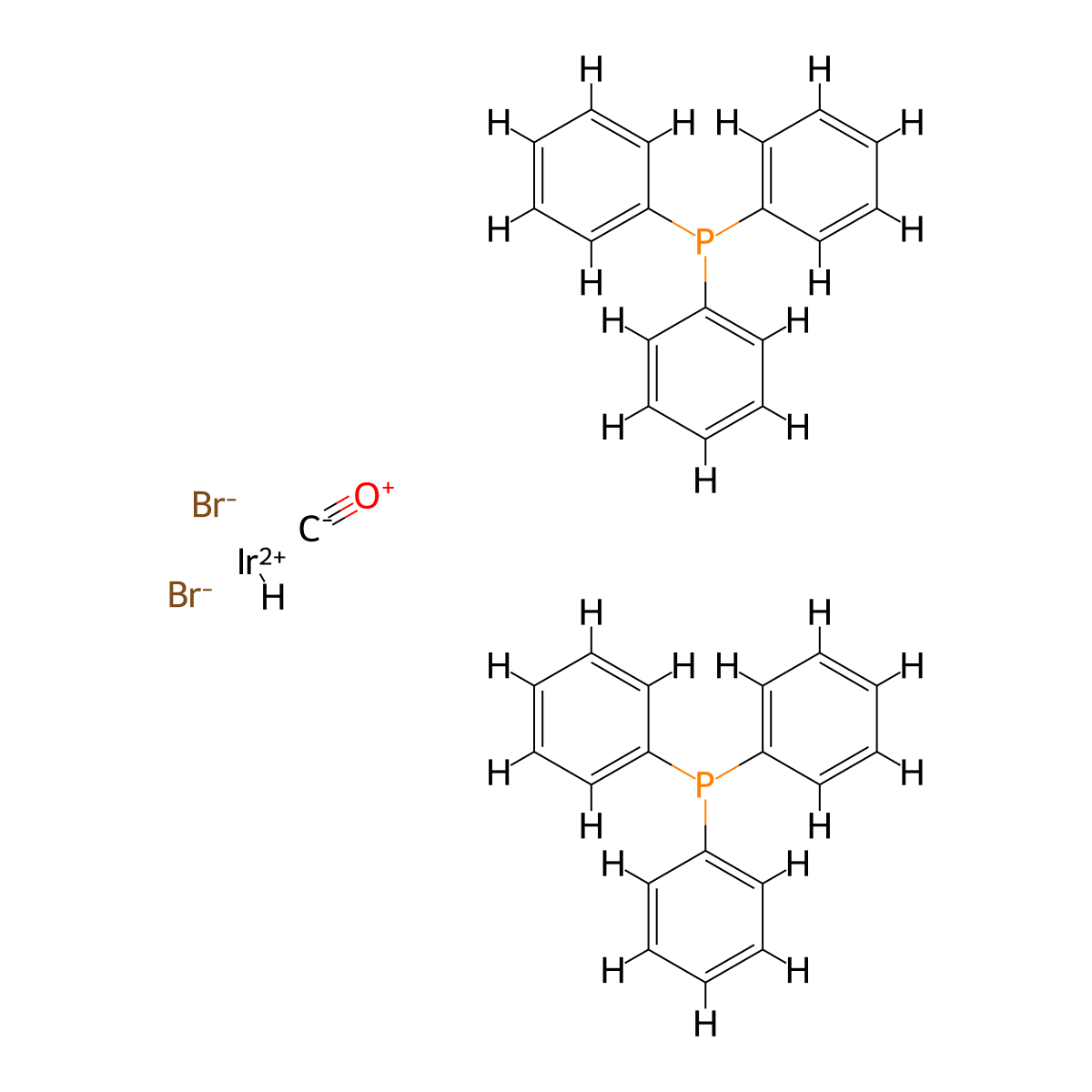 Dibromocarbonylhydrobis(triphenylphosphine)iridium molecular structure, CAS 19536-77-7
