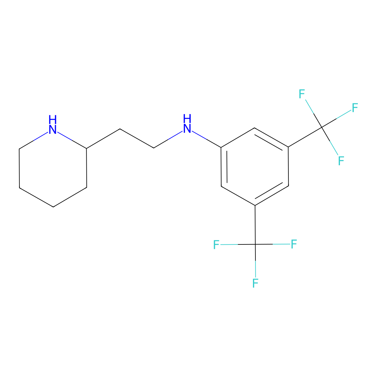 N-(2-(Piperidin-2-yl)ethyl)-3,5-bis(trifluoromethyl)aniline molecular structure, CAS 195371-86-9