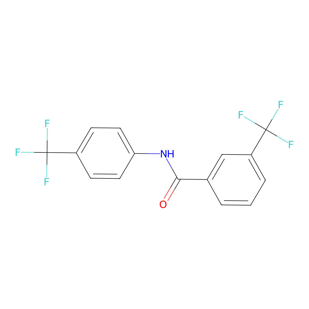 3-(trifluoromethyl)-N-[4-(trifluoromethyl)phenyl]benzamide molecular structure, CAS 195371-89-2