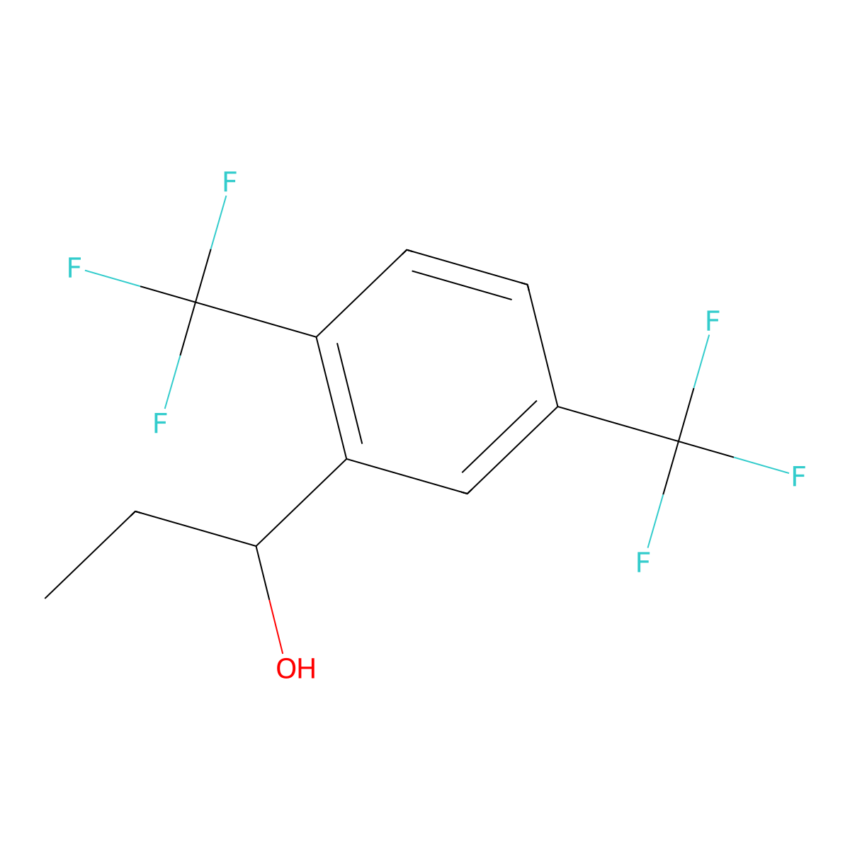 2,5-Bis(trifluoromethyl)-alpha-ethylbenzyl alcohol molecular structure, CAS 195371-92-7