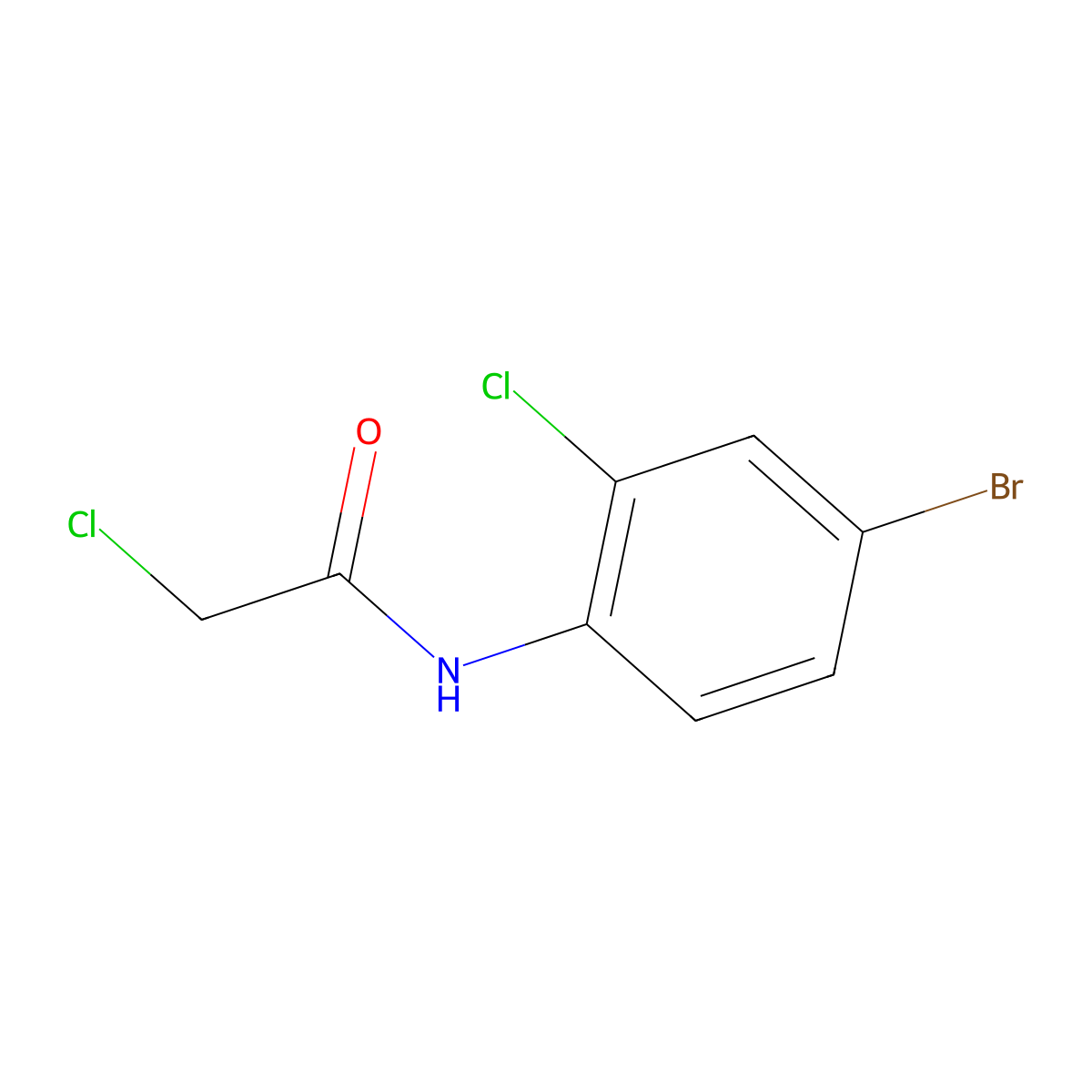 N-(4-bromo-2-chlorophenyl)-2-chloroacetamide molecular structure, CAS 195372-57-7