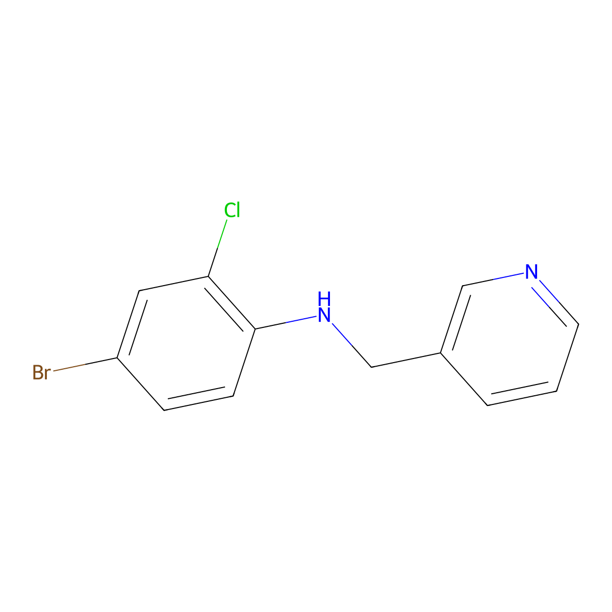 4-bromo-2-chloro-N-(3-pyridinylmethyl)aniline molecular structure, CAS 195372-58-8