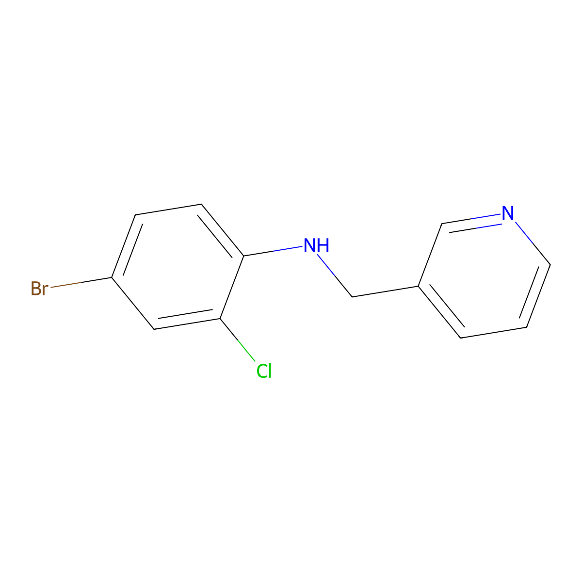4-bromo-2-chloro-N-(3-pyridinylmethyl)aniline molecular structure, CAS 195372-58-8