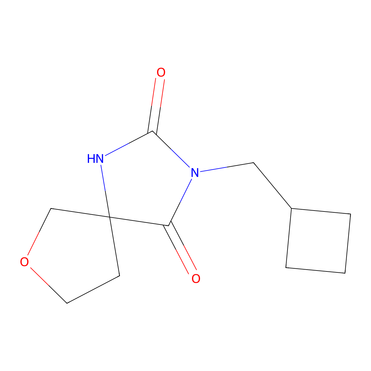 3-(Cyclobutylmethyl)-7-oxa-1,3-diazaspiro[4.4]nonane-2,4-dione molecular structure, CAS 1953728-29-4