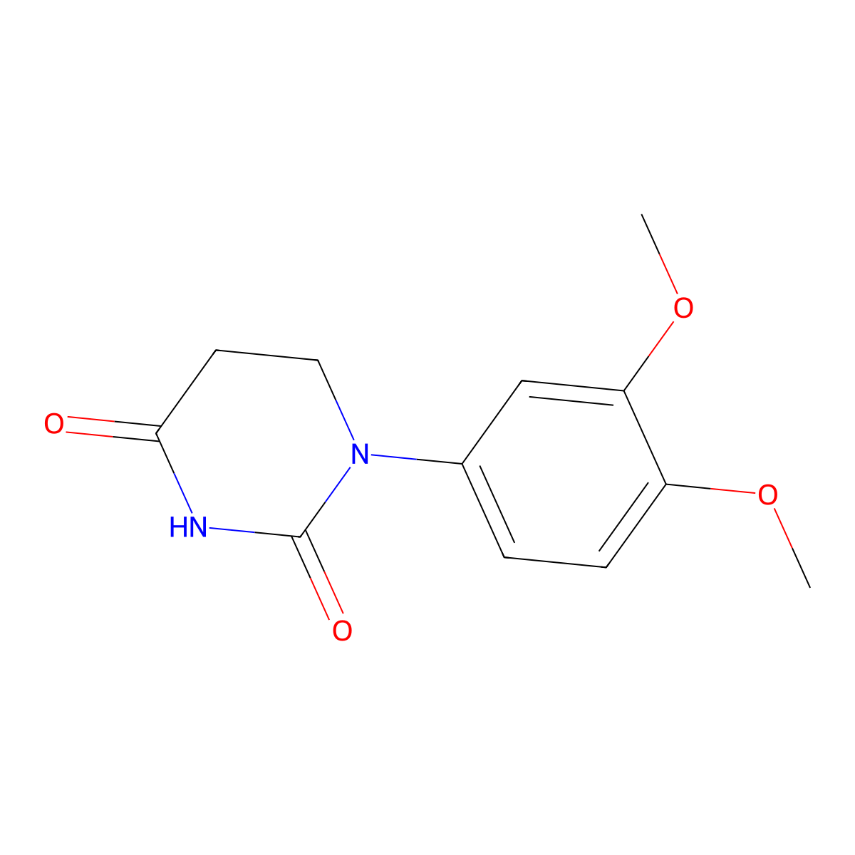 2,4(1H,3H)-Pyrimidinedione, 1-(3,4-dimethoxyphenyl)dihydro- molecular structure, CAS 195373-93-4
