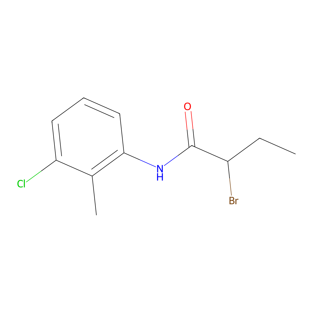 2-bromo-N-(3-chloro-2-methylphenyl)butanamide molecular structure, CAS 195374-38-0