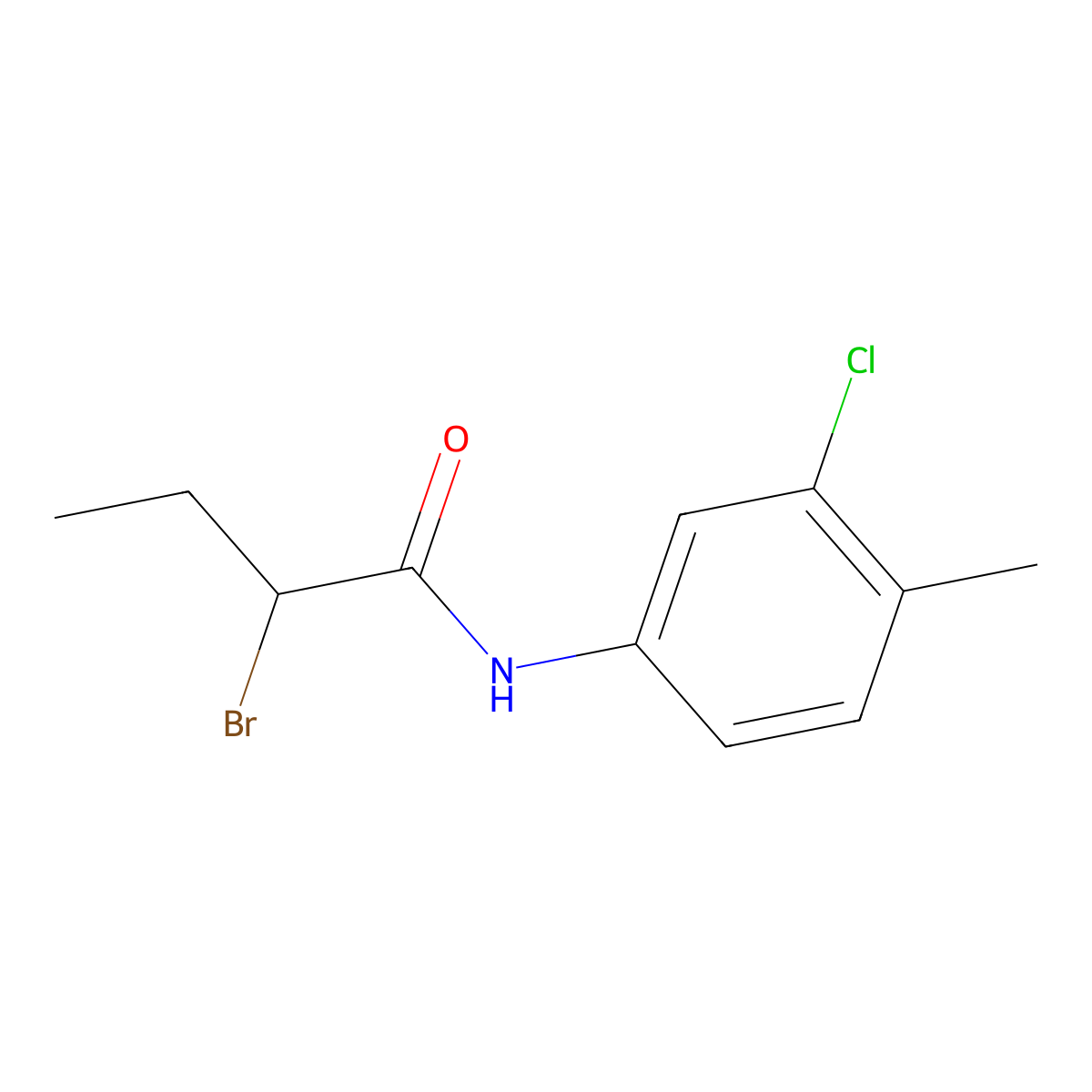 2-bromo-N-(3-chloro-4-methylphenyl)butanamide molecular structure, CAS 195374-39-1