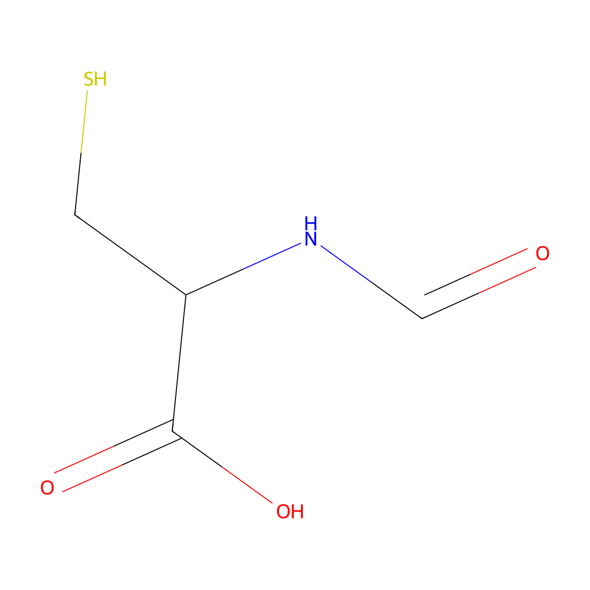 (2R)-2-formamido-3-sulfanylpropanoic acid molecular structure, CAS 19538-78-4