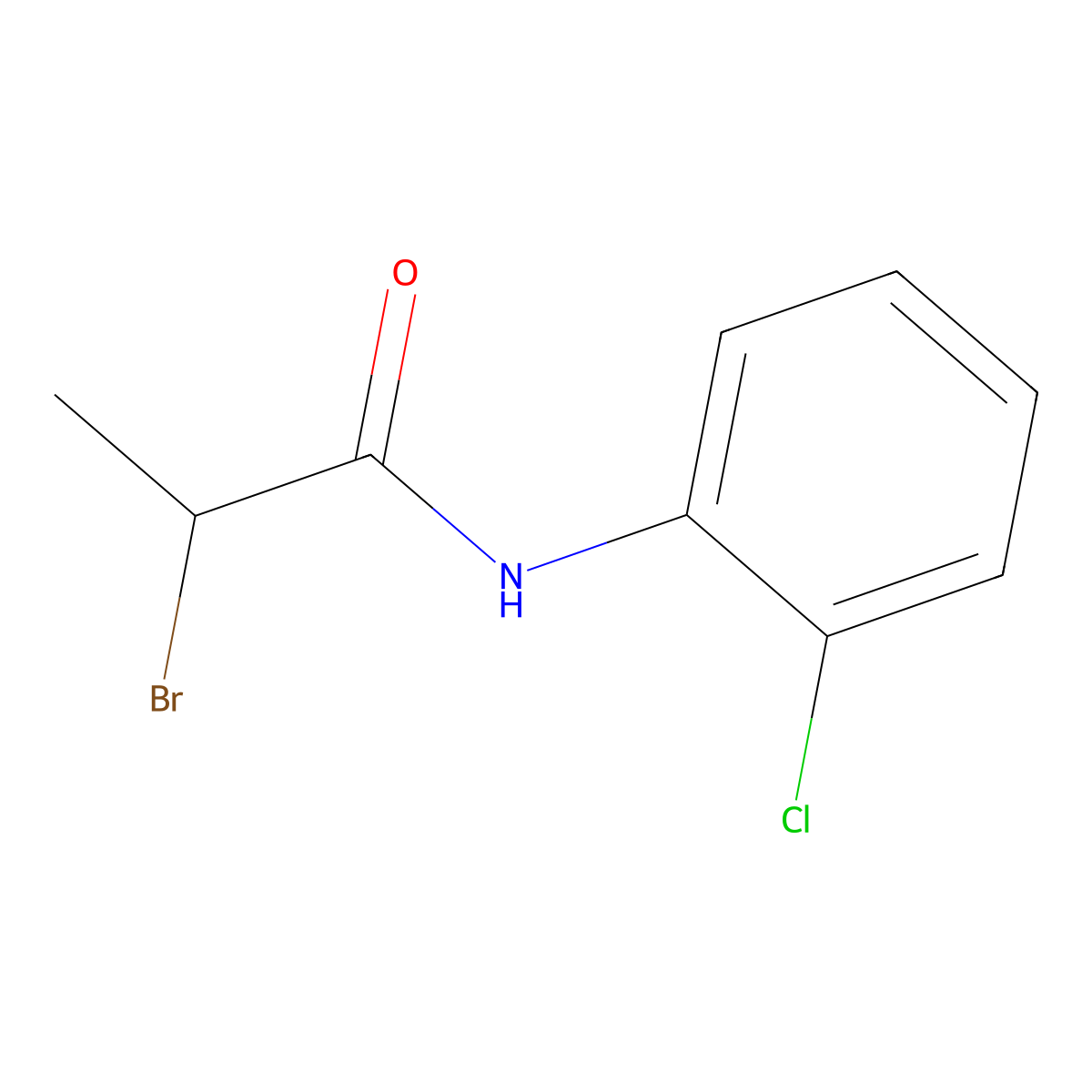 2-bromo-N-(2-chlorophenyl)propanamide molecular structure, CAS 195383-30-3