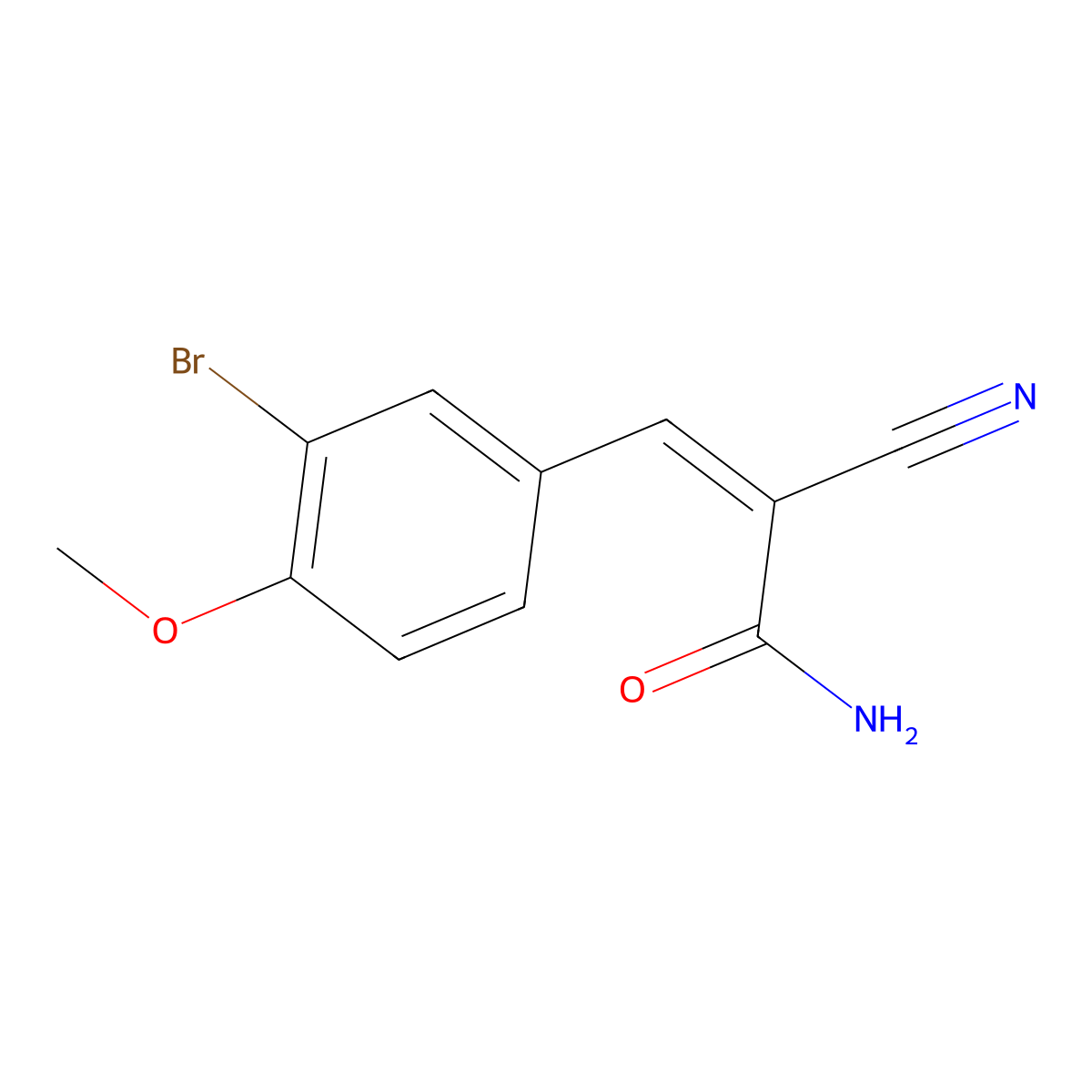 3-Bromo-alpha-cyano-4-methoxycinnamamide molecular structure, CAS 195383-37-0