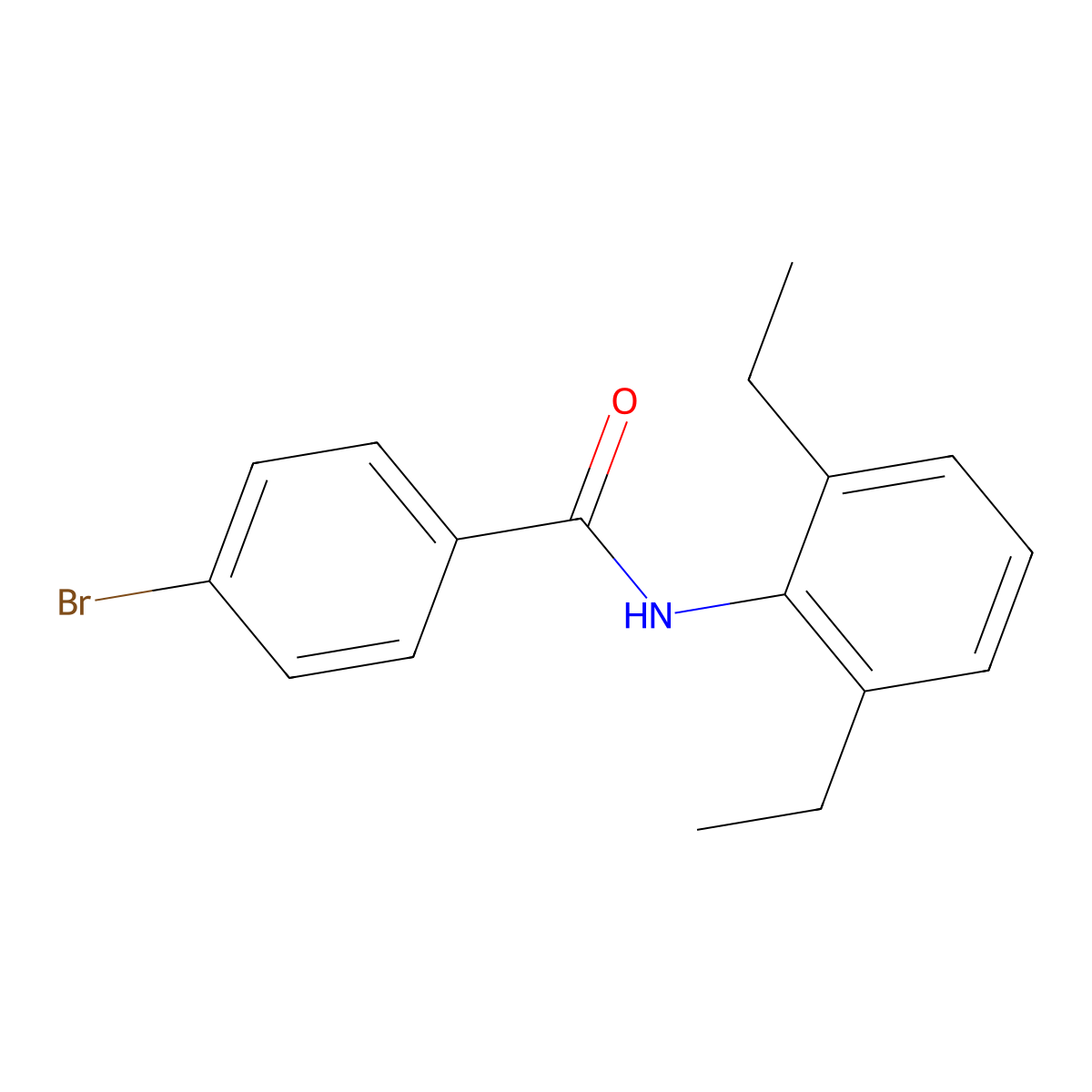 4-bromo-N-(2,6-diethylphenyl)benzamide molecular structure, CAS 195383-73-4