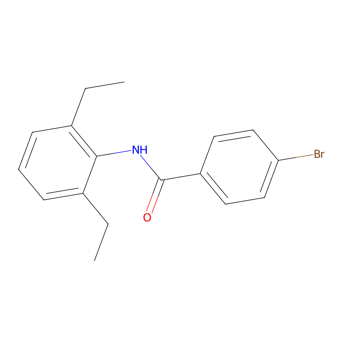 4-bromo-N-(2,6-diethylphenyl)benzamide molecular structure, CAS 195383-73-4