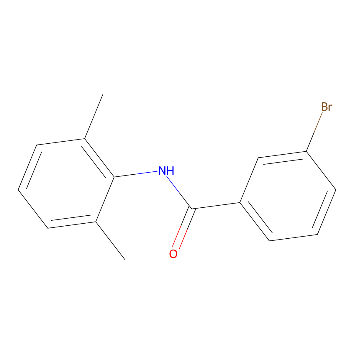 3-bromo-N-(2,6-dimethylphenyl)benzamide molecular structure, CAS 195383-90-5