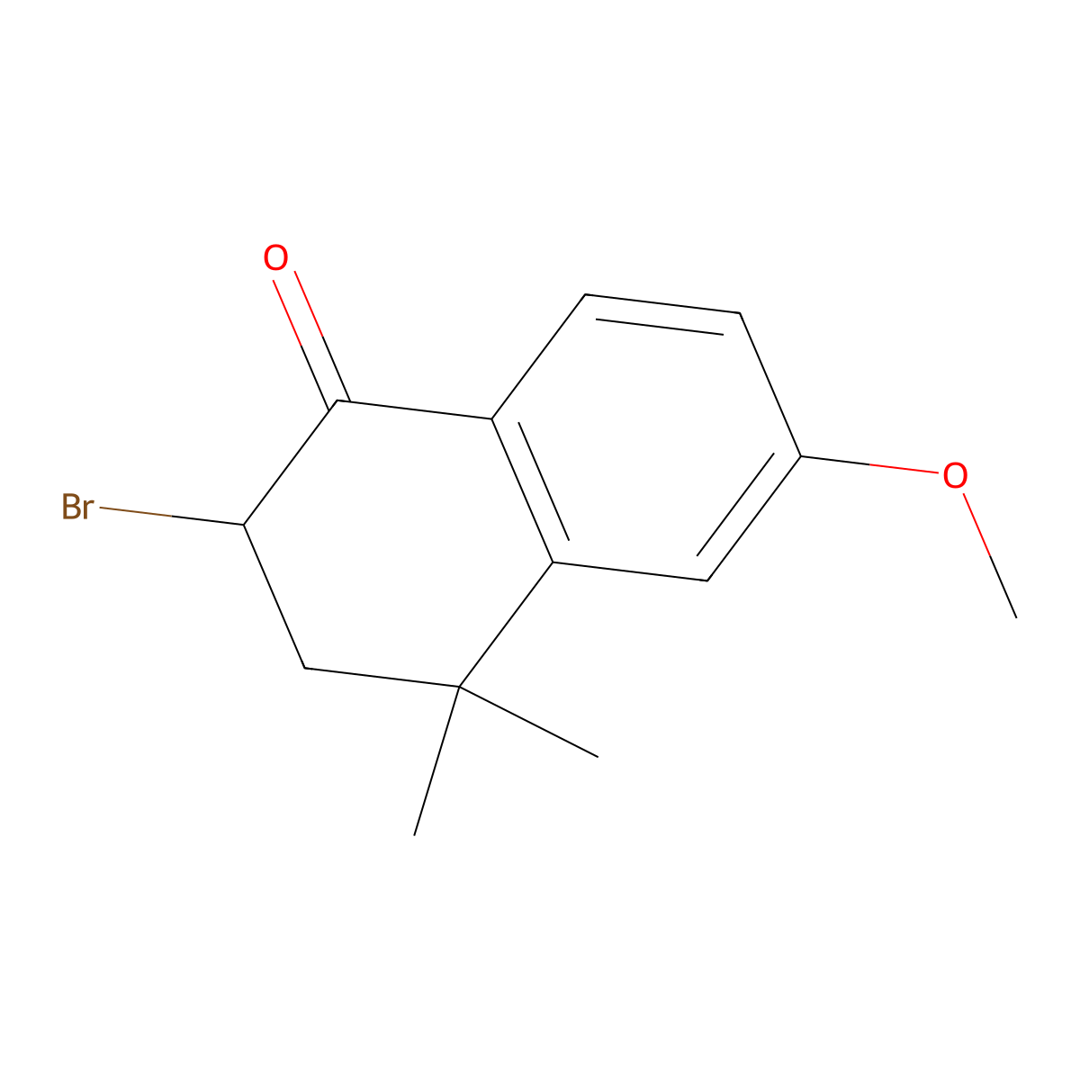 2-Bromo-6-methoxy-4,4-dimethyl-3,4-dihydronaphthalen-1(2H)-one molecular structure, CAS 195384-02-2