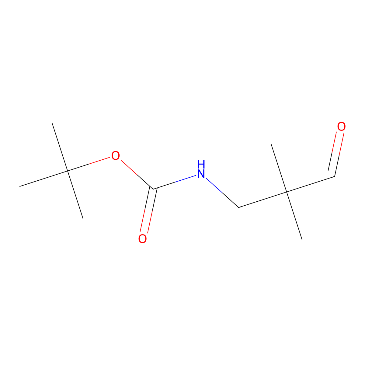 tert-butyl N-(2,2-dimethyl-3-oxopropyl)carbamate molecular structure, CAS 195387-13-4
