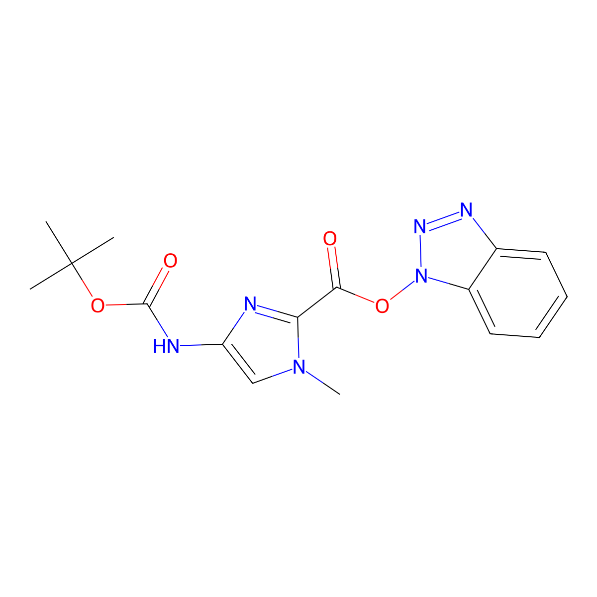1,2,3-Benzotriazol-1-yl 4[[(tert-Butyloxy)carbonyl]-amino]-1-methylimidazole-2-carboxylate molecular structure, CAS 195387-21-4
