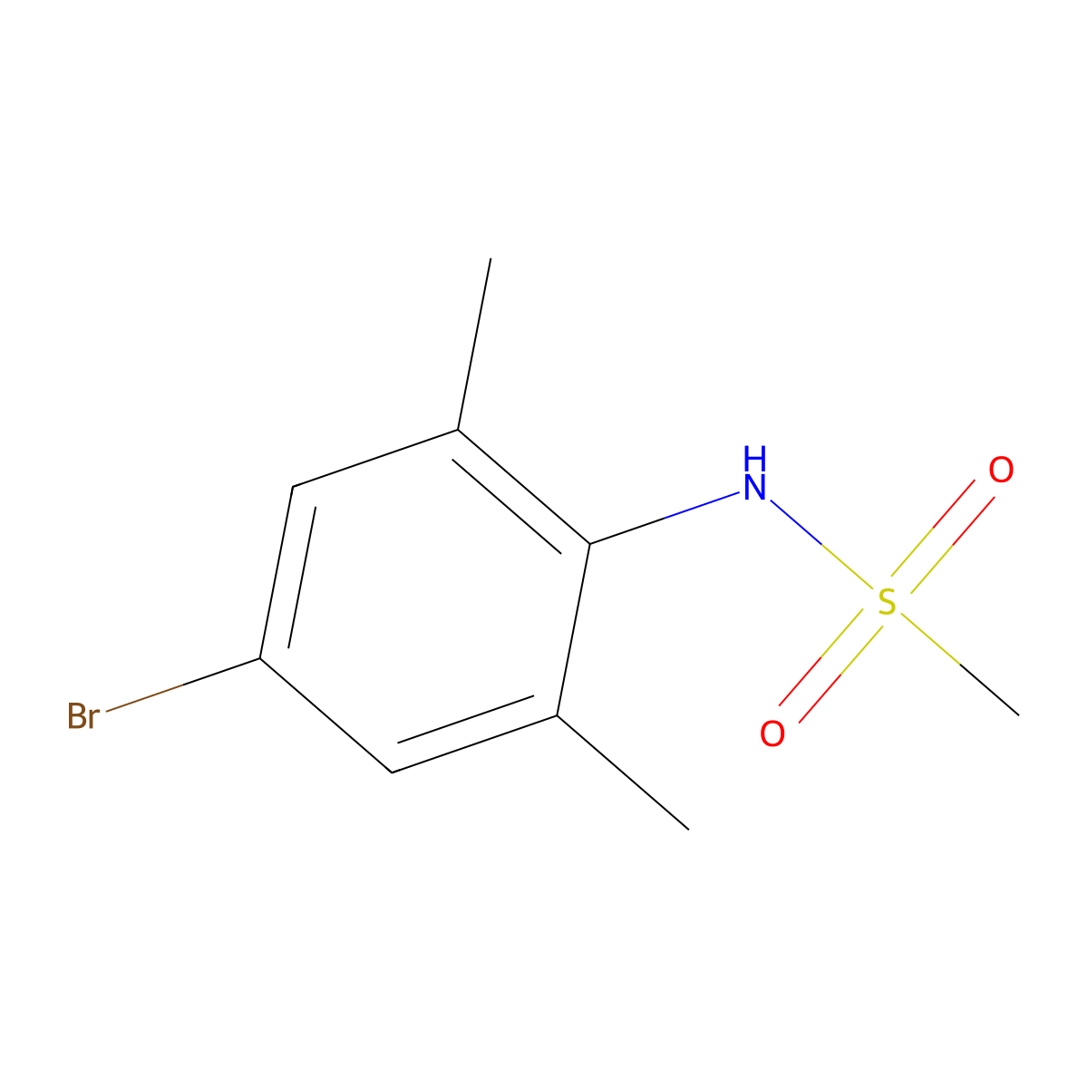 N-(4-bromo-2,6-dimethylphenyl)methanesulfonamide molecular structure, CAS 195389-71-0