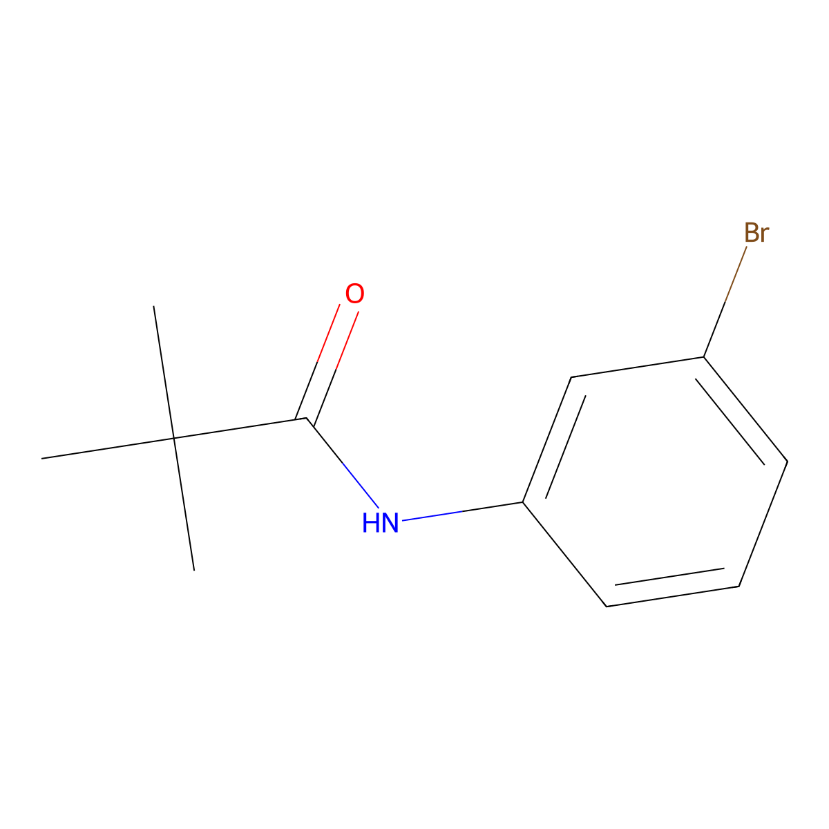 N-(3-bromophenyl)-2,2-dimethylpropanamide molecular structure, CAS 195389-97-0