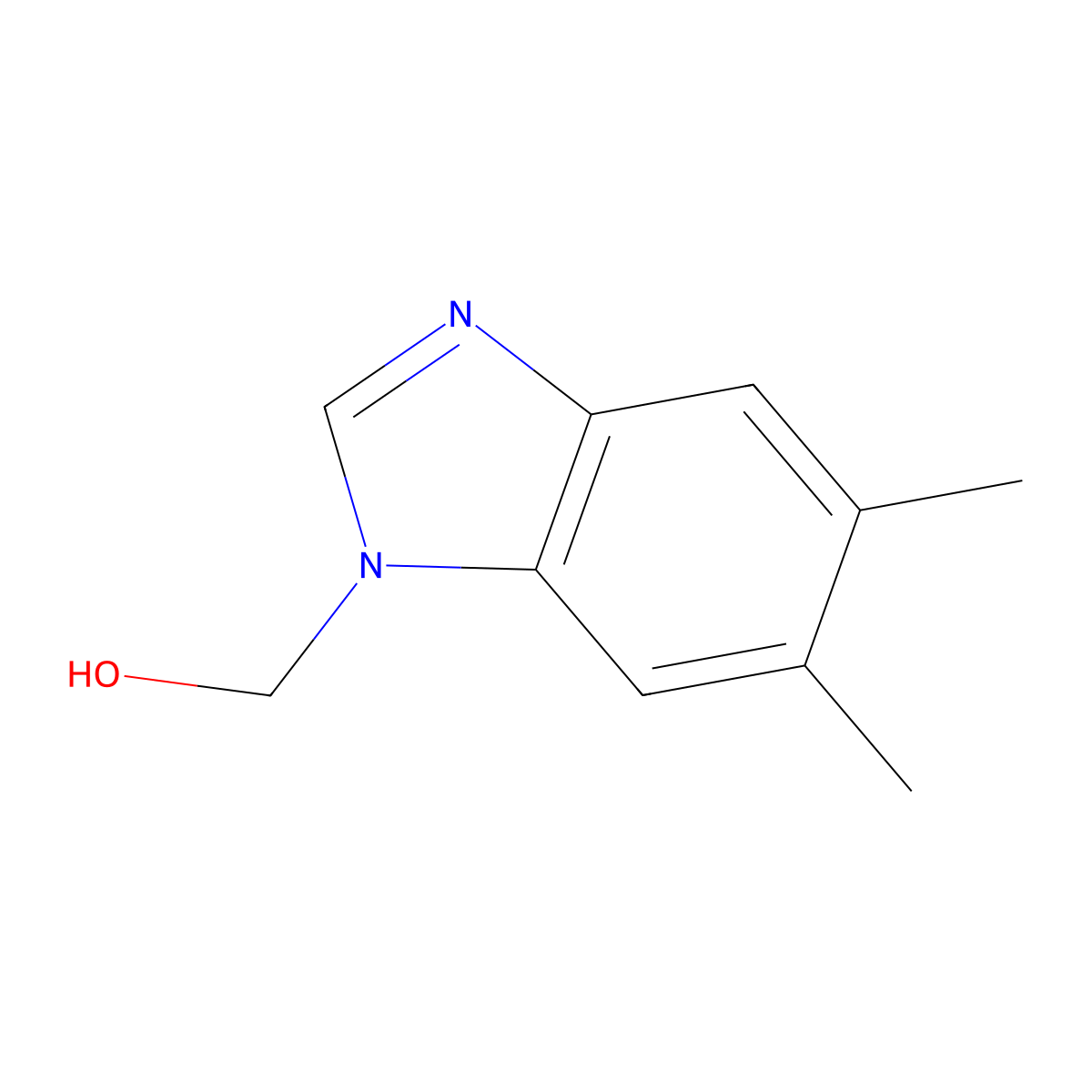 5,6-Dimethyl-1-benzimidazolemethanol molecular structure, CAS 19539-34-5