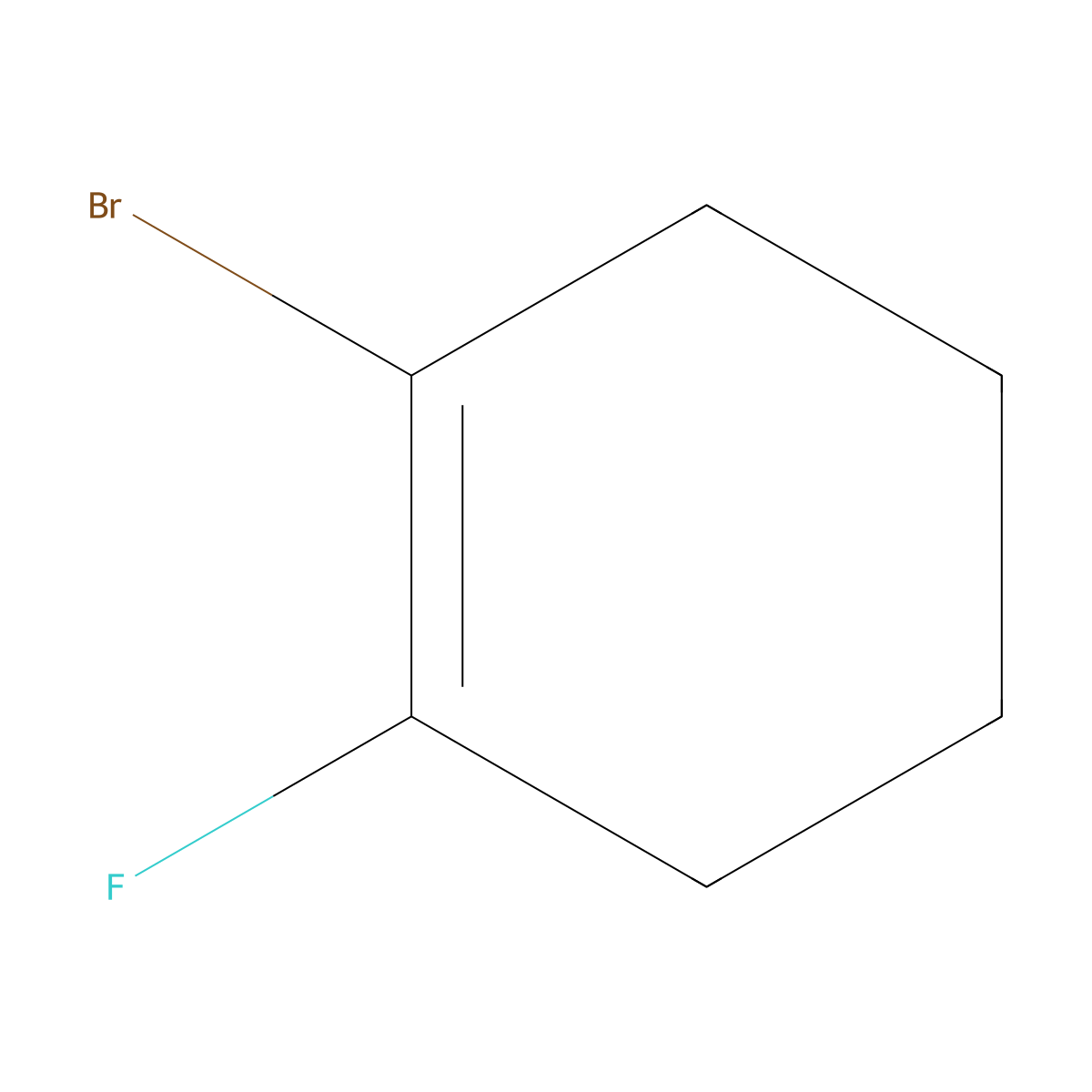 1-Bromo-2-fluoro-1-cyclohexene molecular structure, CAS 195390-23-9