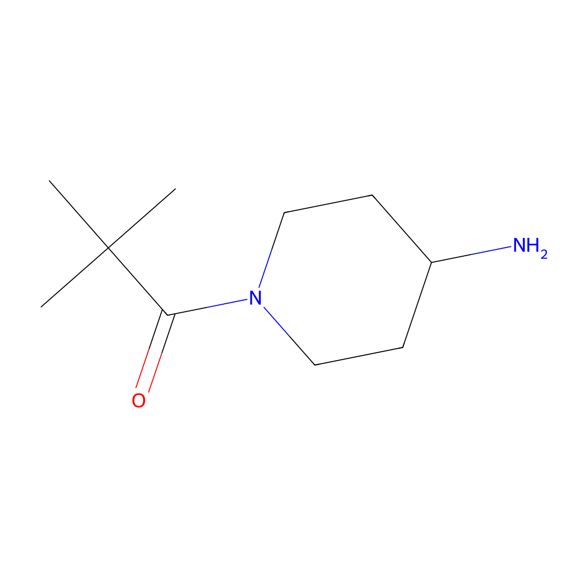 1-(4-Aminopiperidin-1-yl)-2,2-dimethylpropan-1-one molecular structure, CAS 195390-63-7