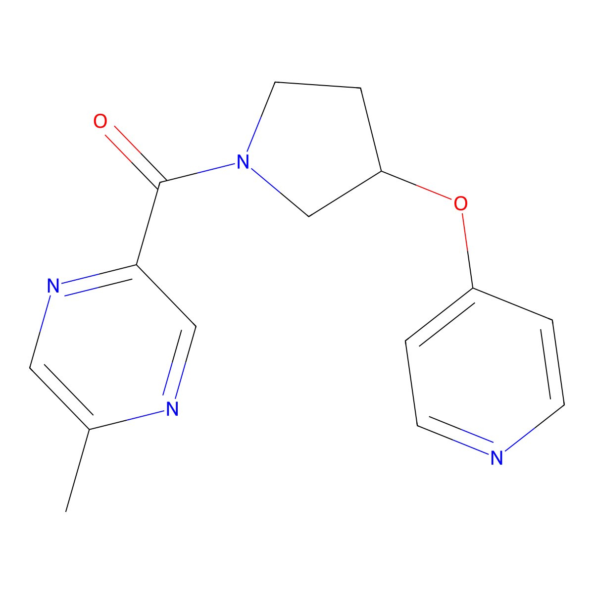 (5-Methylpyrazin-2-yl)(3-(pyridin-4-yloxy)pyrrolidin-1-yl)methanone molecular structure, CAS 1953923-93-7