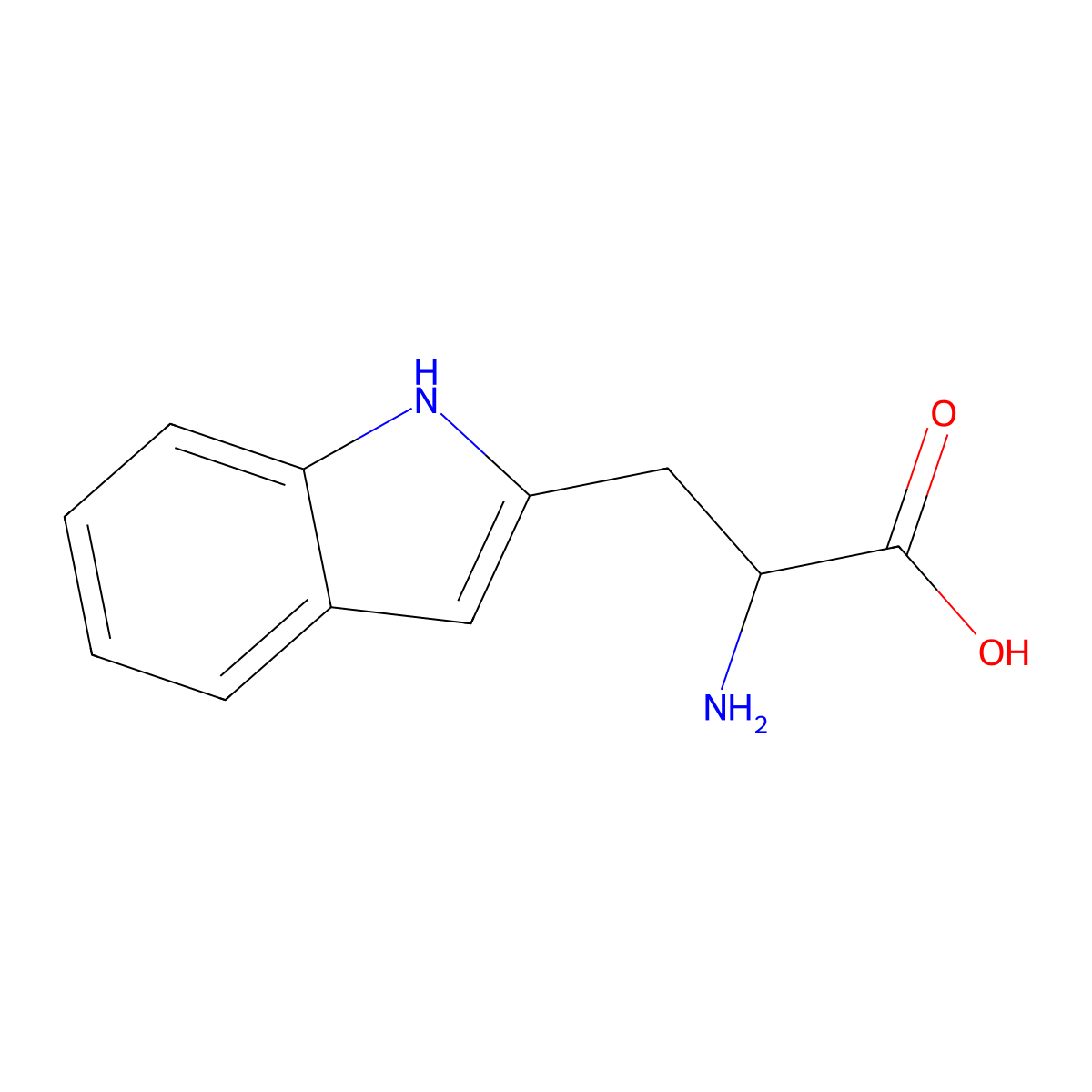 2-amino-3-(1H-indol-2-yl)propanoic acid molecular structure, CAS 1954-56-9