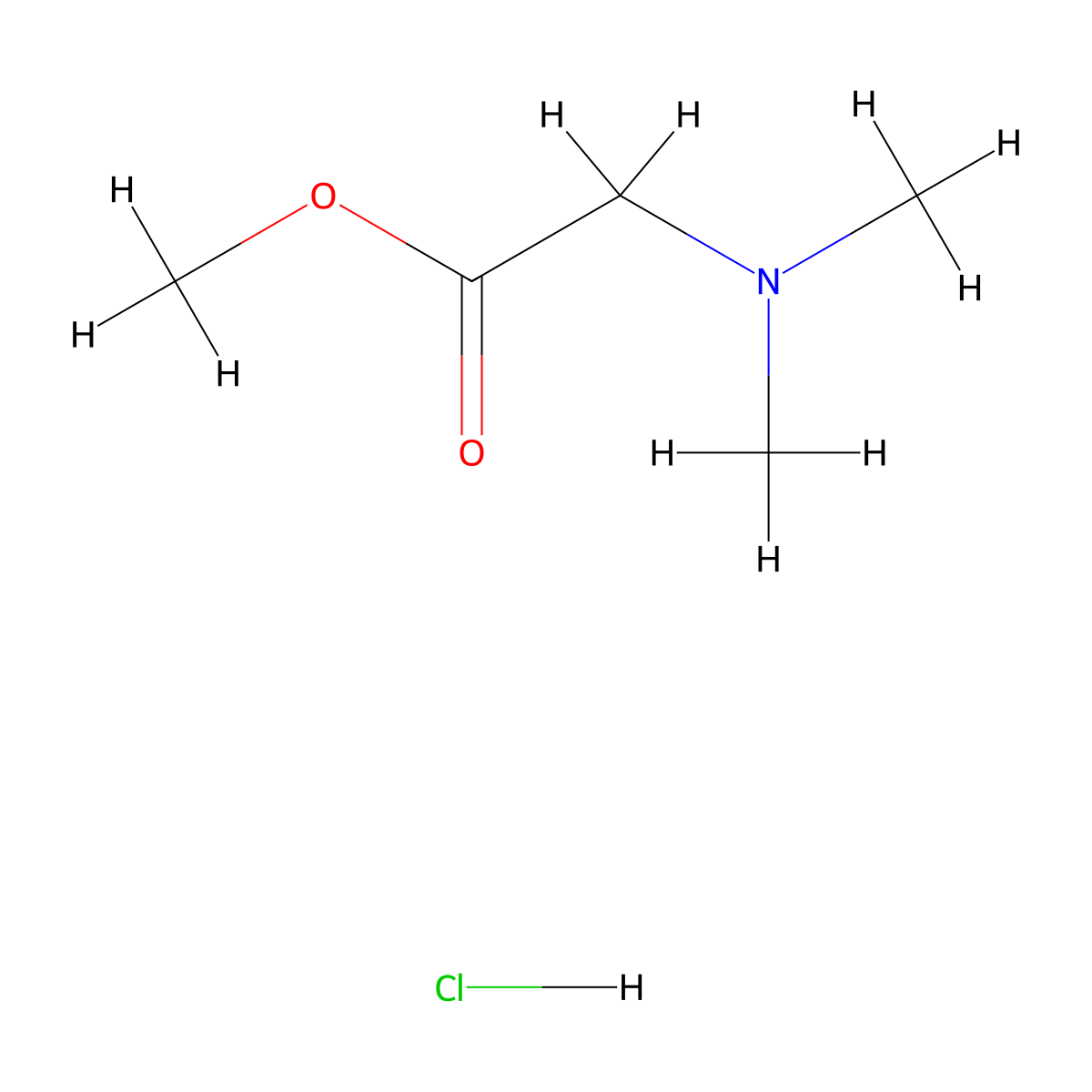 N,N-Dimethylglycine methyl ester HCl molecular structure, CAS 1954-58-1
