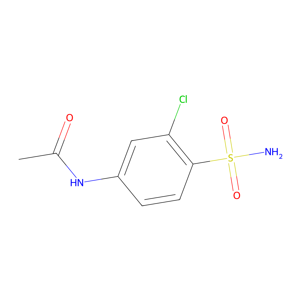 N-(3-chloro-4-sulfamoylphenyl)acetamide molecular structure, CAS 1954-92-3
