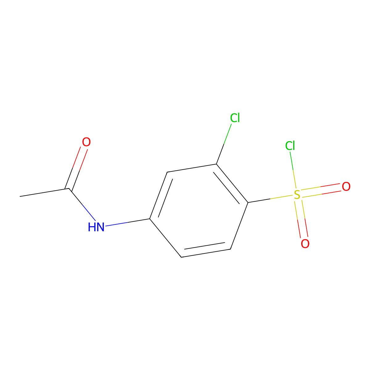2-Chloro-4-acetamidobenzene-1-sulfonyl chloride molecular structure, CAS 1954-95-6