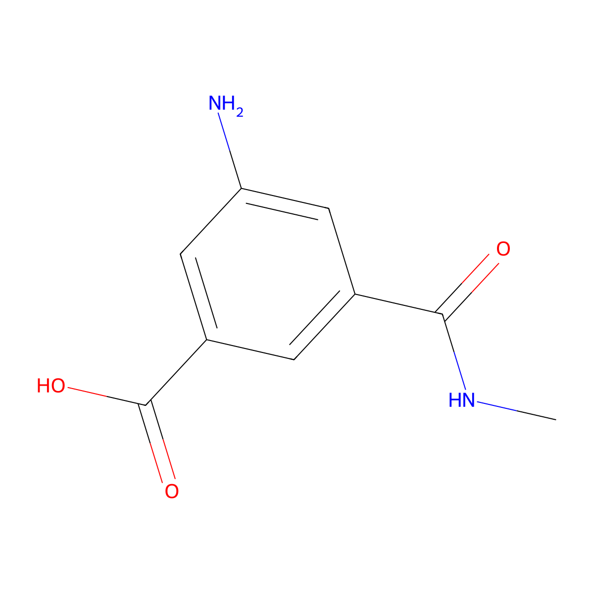 3-Amino-5-((methylamino)carbonyl)benzoic acid molecular structure, CAS 1954-96-7