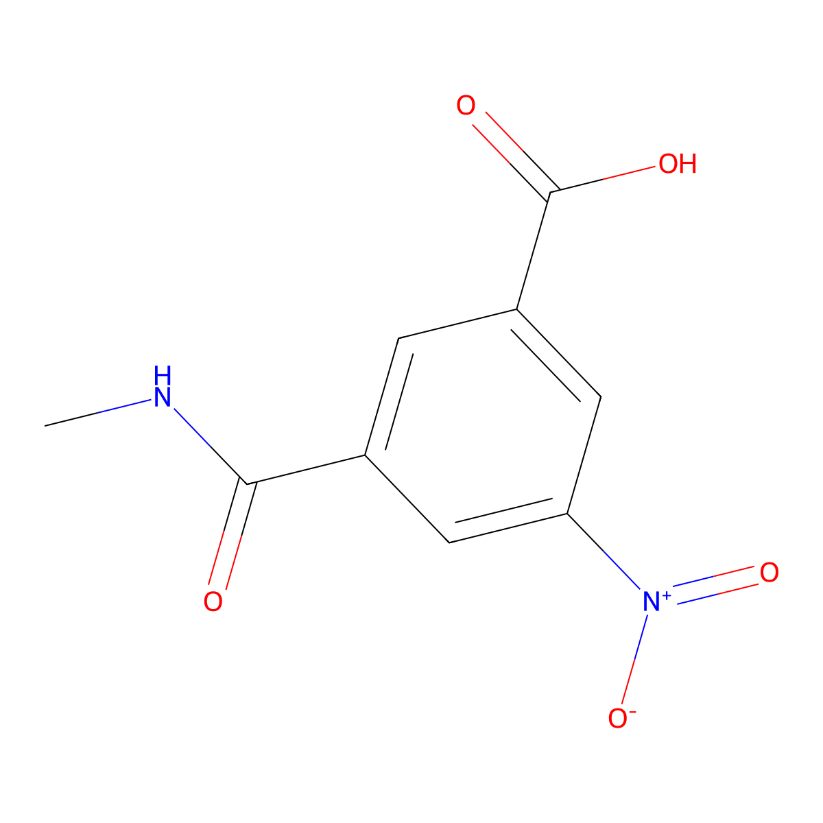 3-((Methylamino)carbonyl)-5-nitrobenzoic acid molecular structure, CAS 1954-97-8