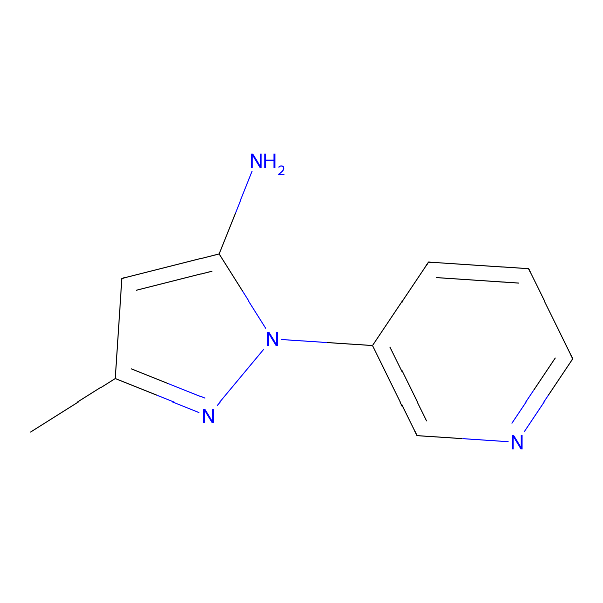 3-Methyl-1-(pyridin-3-yl)-1H-pyrazol-5-amine molecular structure, CAS 19541-72-1