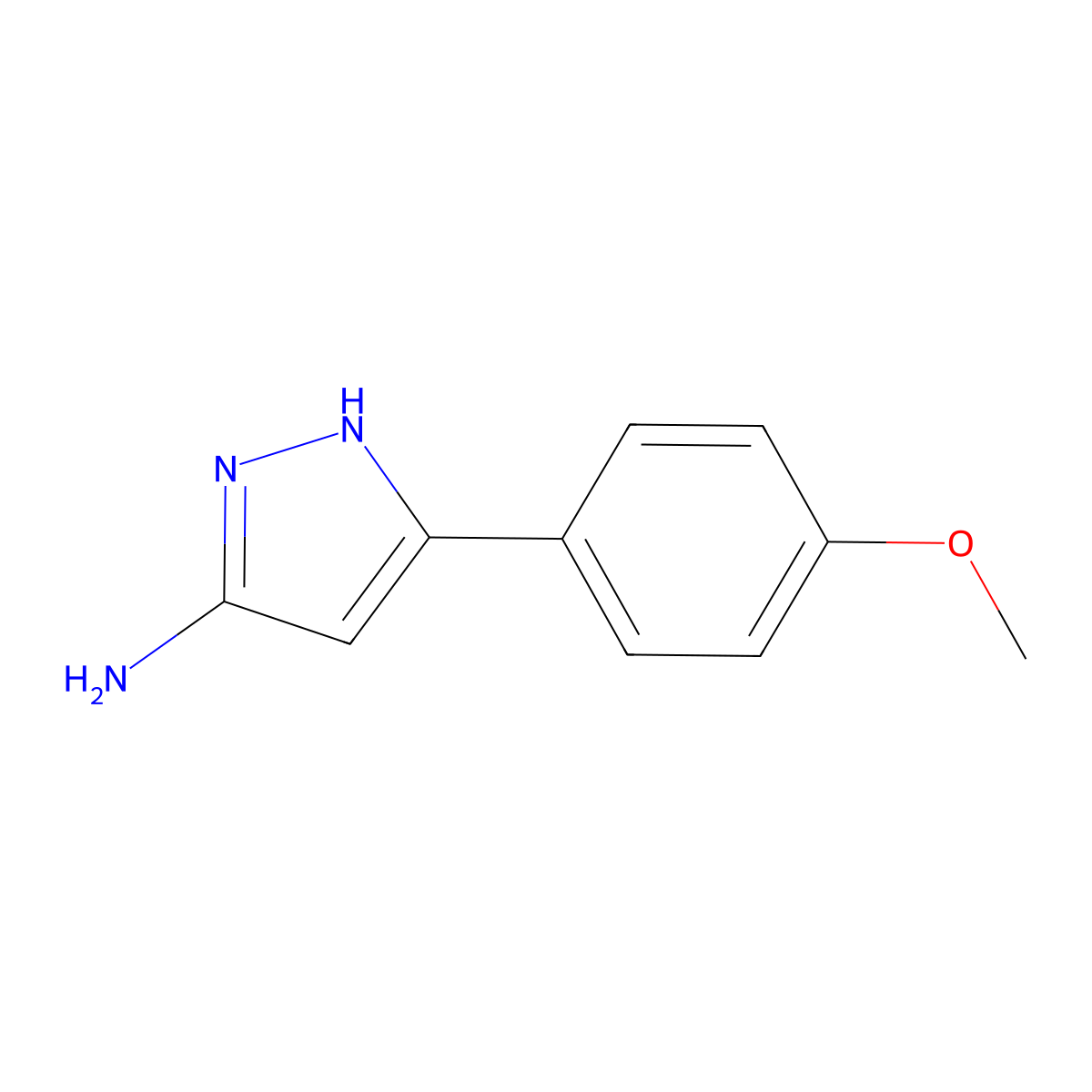 3-Amino-5-(4-methoxyphenyl)pyrazole molecular structure, CAS 19541-95-8