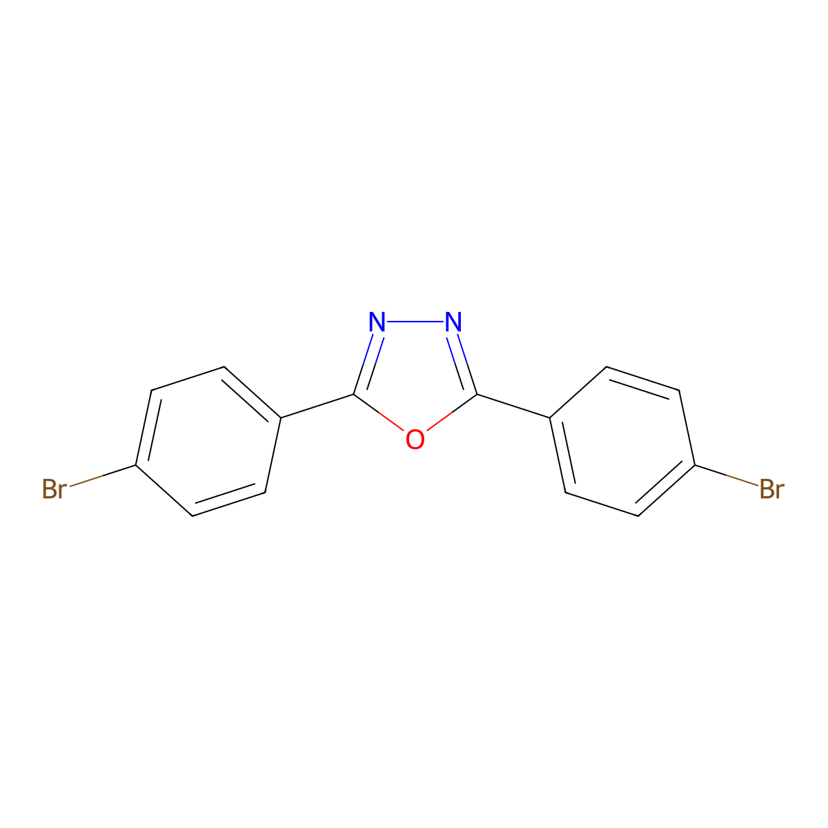 2,5-Bis(4-bromophenyl)-1,3,4-oxadiazole molecular structure, CAS 19542-05-3