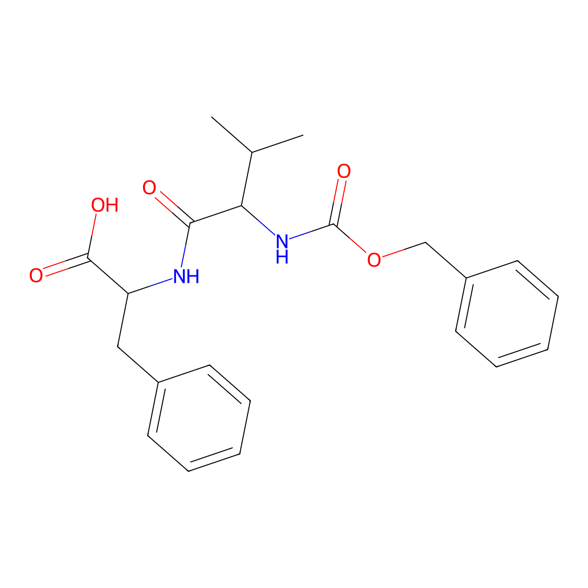 N-Benzyloxycarbonyl-valyl-phenylalanine methyl ester molecular structure, CAS 19542-51-9